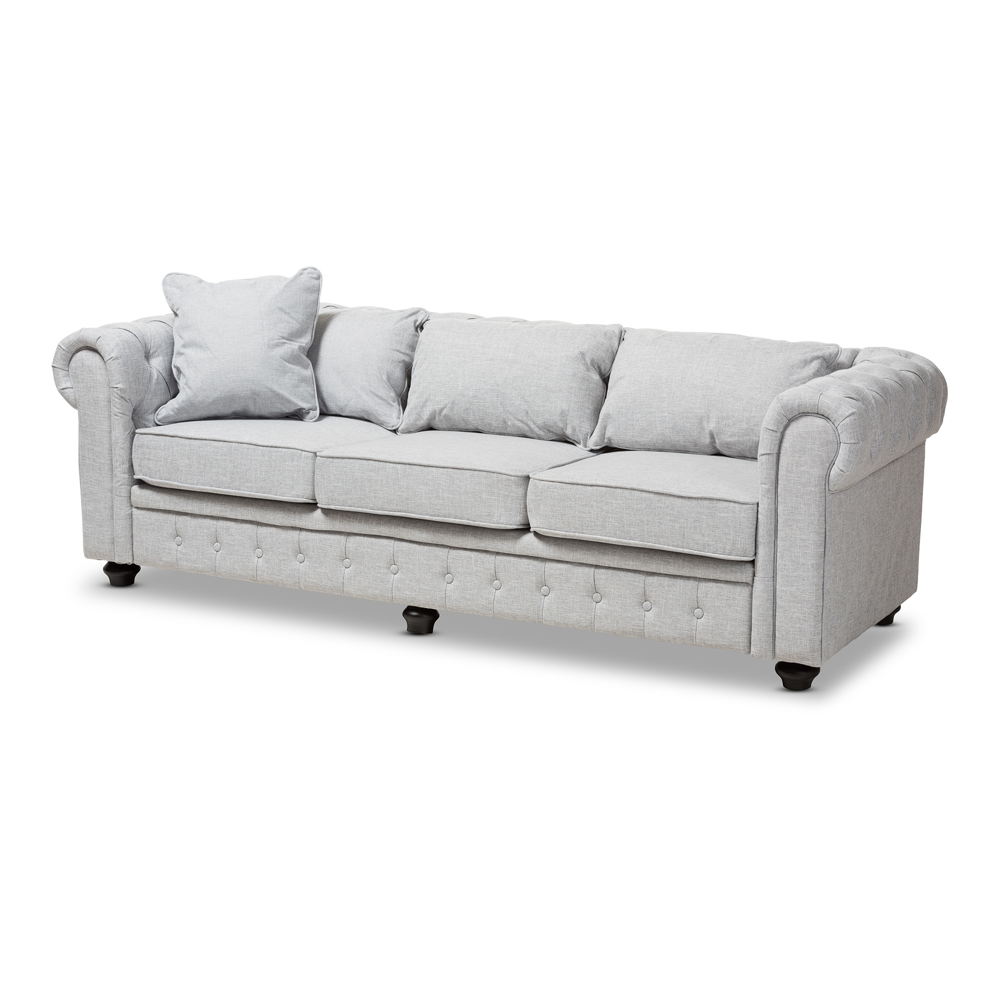 Modern Linen Chesterfield Sofa By Baxton Studio Free Shipping Modern Linen Chesterfield Sofa By Baxton Studio Free Shipping Today 20506530