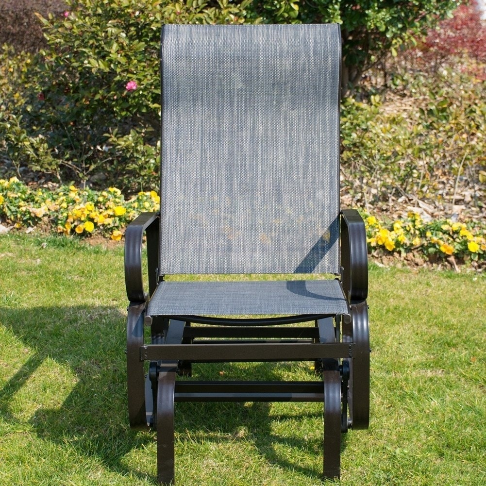 Patiopost Sling Glider Outdoor Patio Chair Textilene Mesh Patiopost Sling Glider Outdoor Patio Chair Textilene Mesh Fabric Black Free Shipping Today 20521083