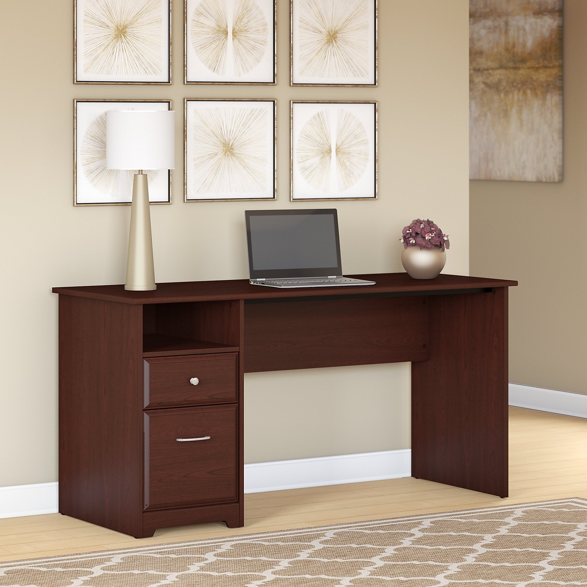 Bush Furniture Cabot 60w Computer Desk With Drawers In Harvest Bush Furniture Cabot 60w Computer Desk With Drawers In Harvest Cherry Free Shipping Today 20525484