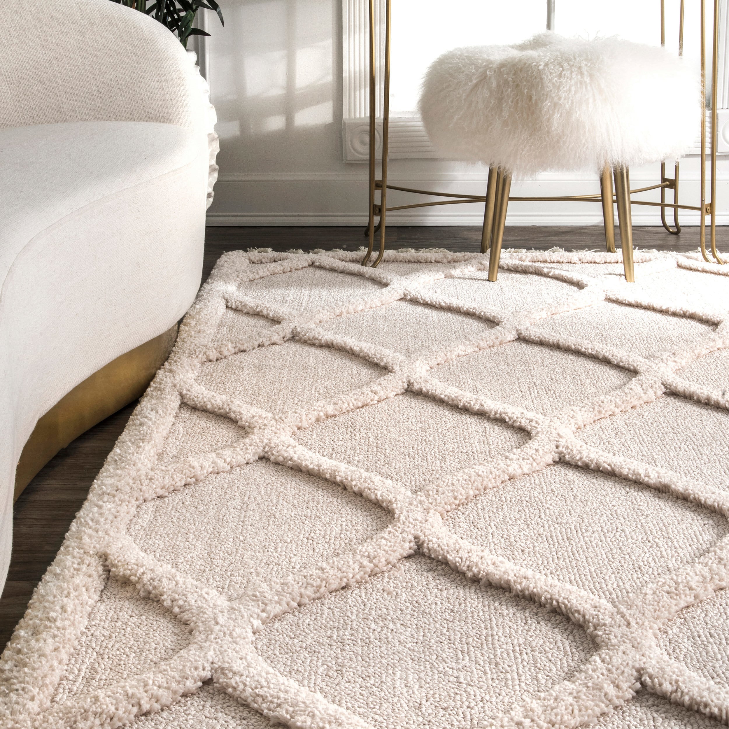 Nuloom Plush High Low Trellis Kids Tel Gy Ivory Area Rug Nuloom Plush High Low Trellis Kids Tel Gy Ivory Area Rug 7 10 X On Free Shipping Today 20551583
