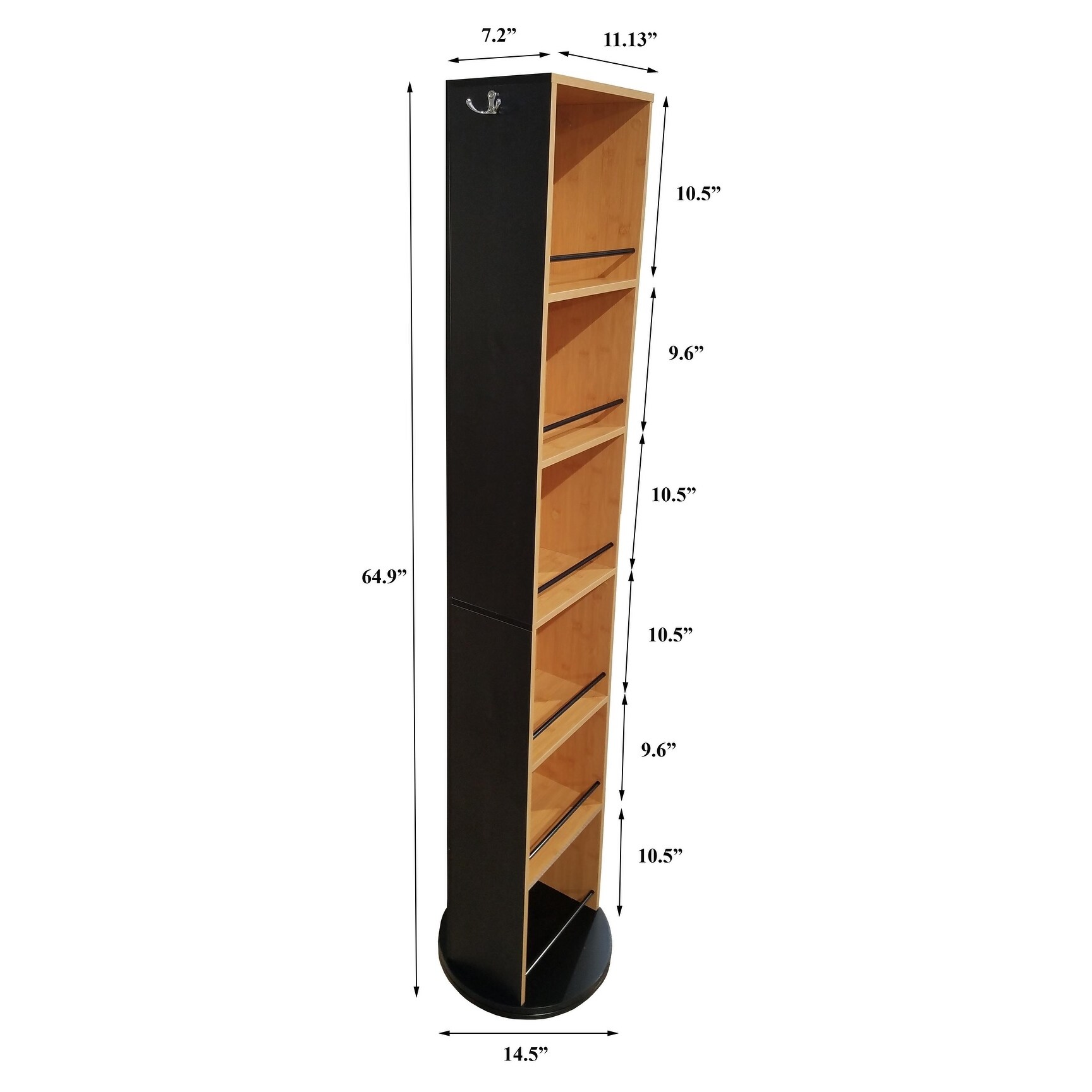 Swivel Storage Cabinet Organizer Freestanding Linen Tower Mirror Et Black And Bamboo