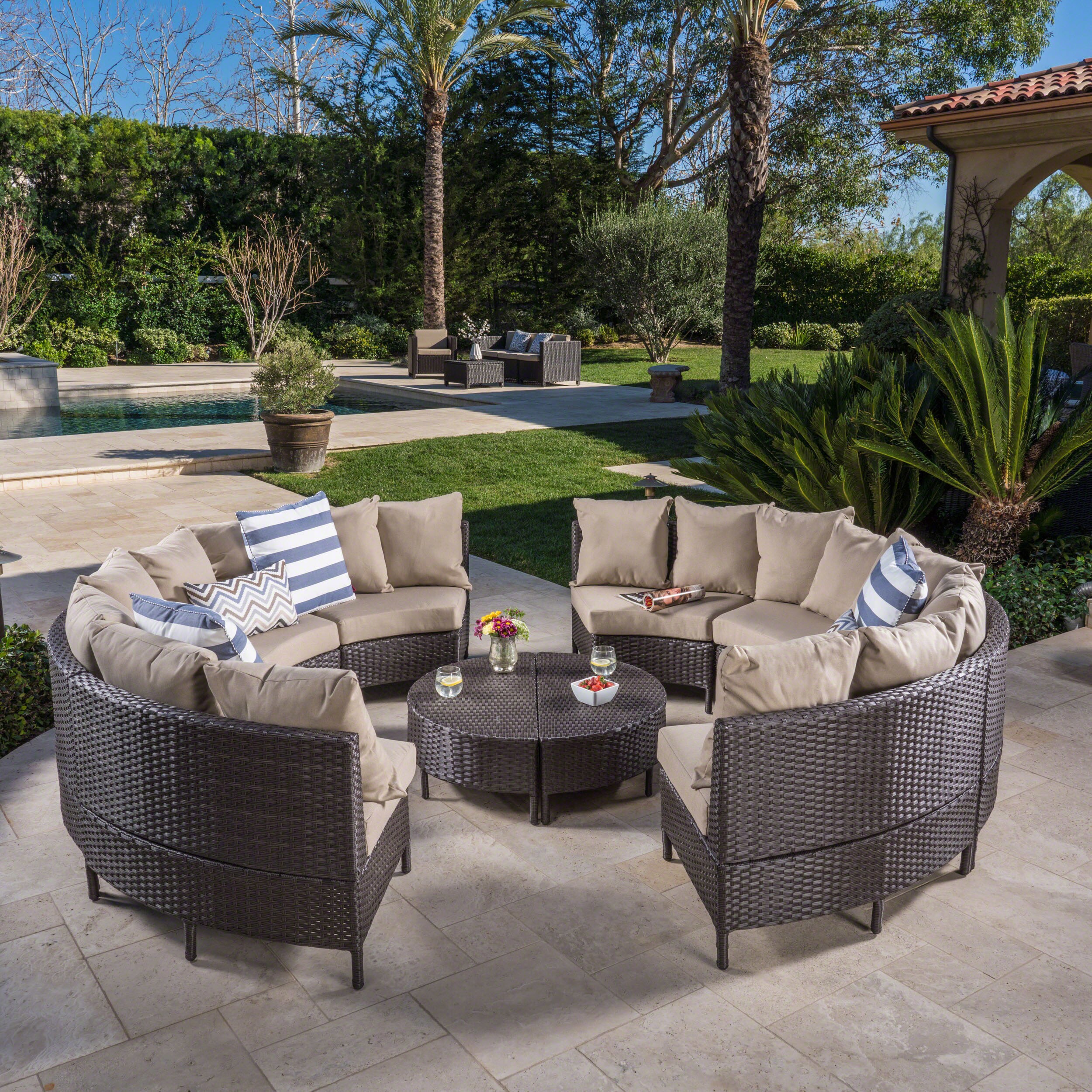 Newton Outdoor 10 Piece Wicker Lounge Set By Christopher Knight Newton Outdoor 10 Piece Wicker Lounge Set By Christopher Knight Home On Free Shipping Today 20598608