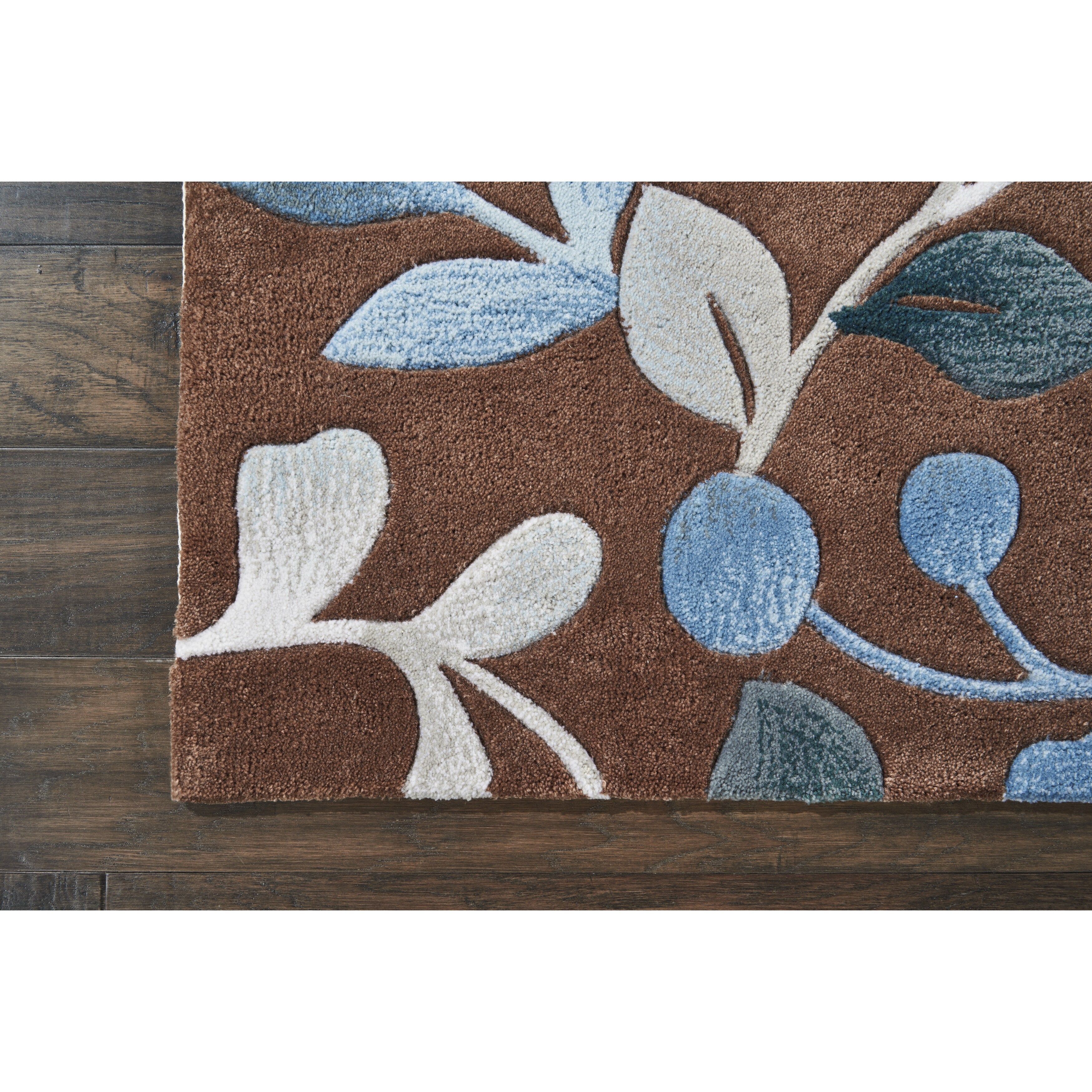 Shop Nourison Hand Tufted Contours Botanical Mocha Rug 73 X 93