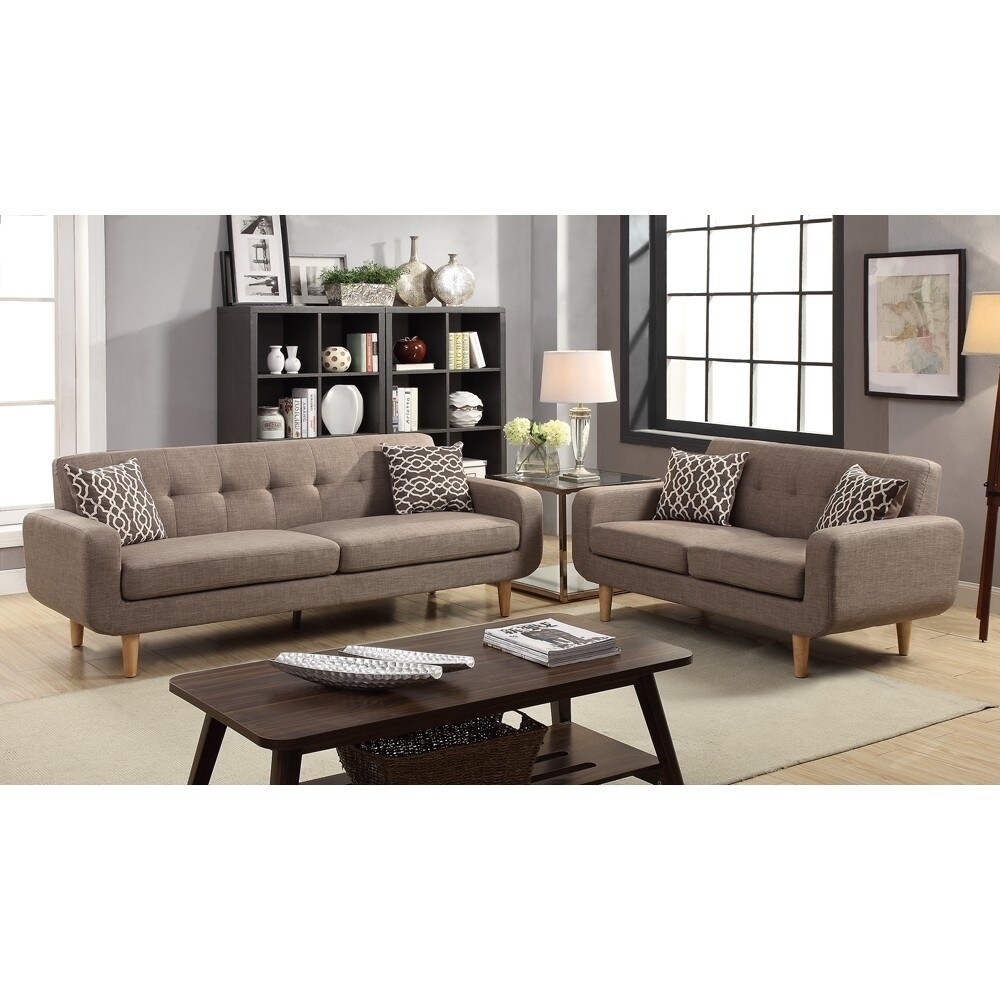 Dorris Fabric 2 Pieces Sofa Set With Accent Pillows Light Brown Dorris Fabric 2 Pieces Sofa Set With Accent Pillows Light Brown Free Shipping Today 20625899