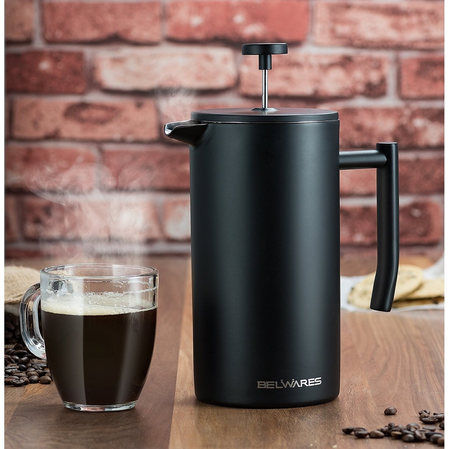 Large Coffee Press Drinker Belwares Stainless Steel Large French Press Coffee Maker 34oz