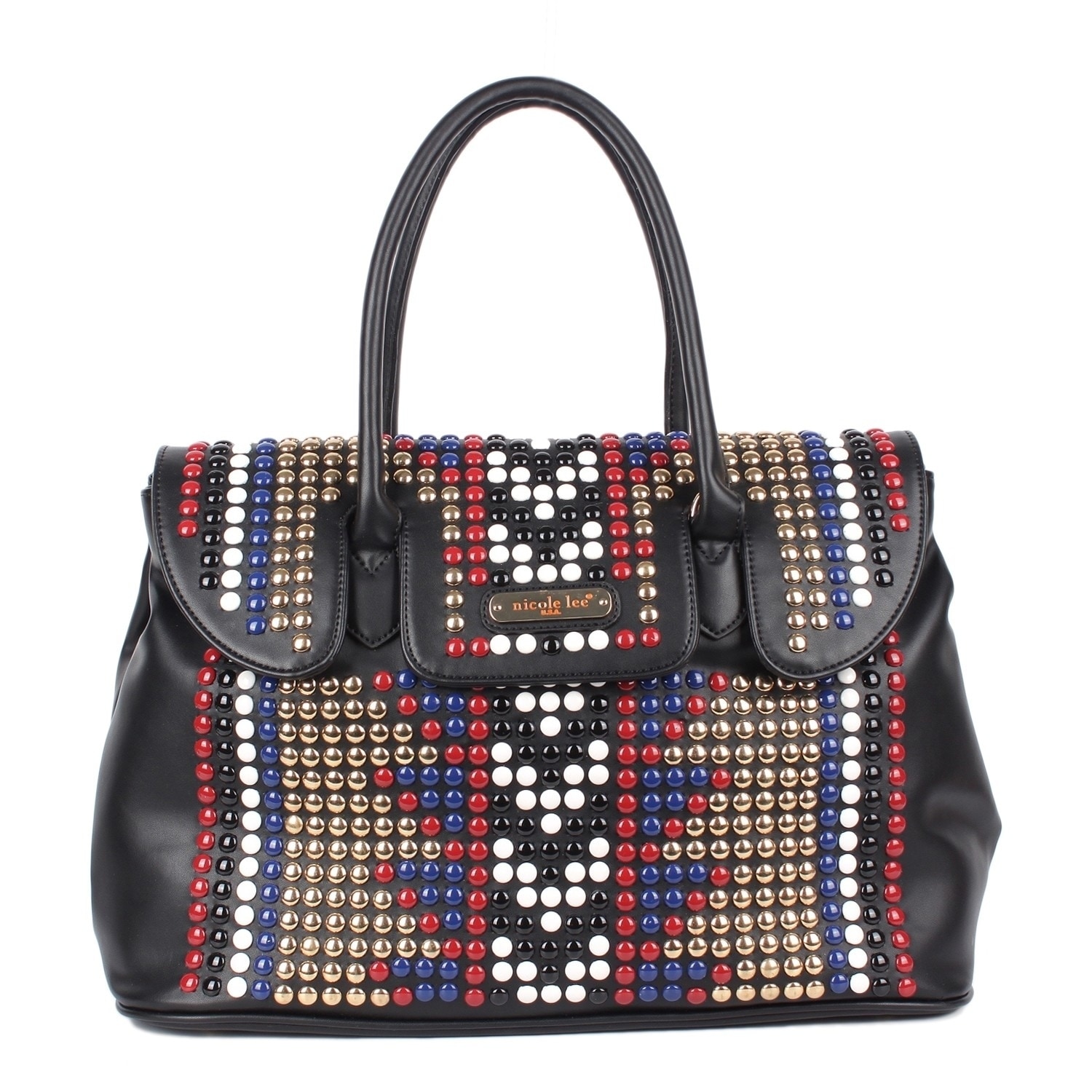 Fenn Black Studded Design Satchel Bag Free Shipping Today Fenn Black Studded Design Satchel Bag Free Shipping Today 20719786