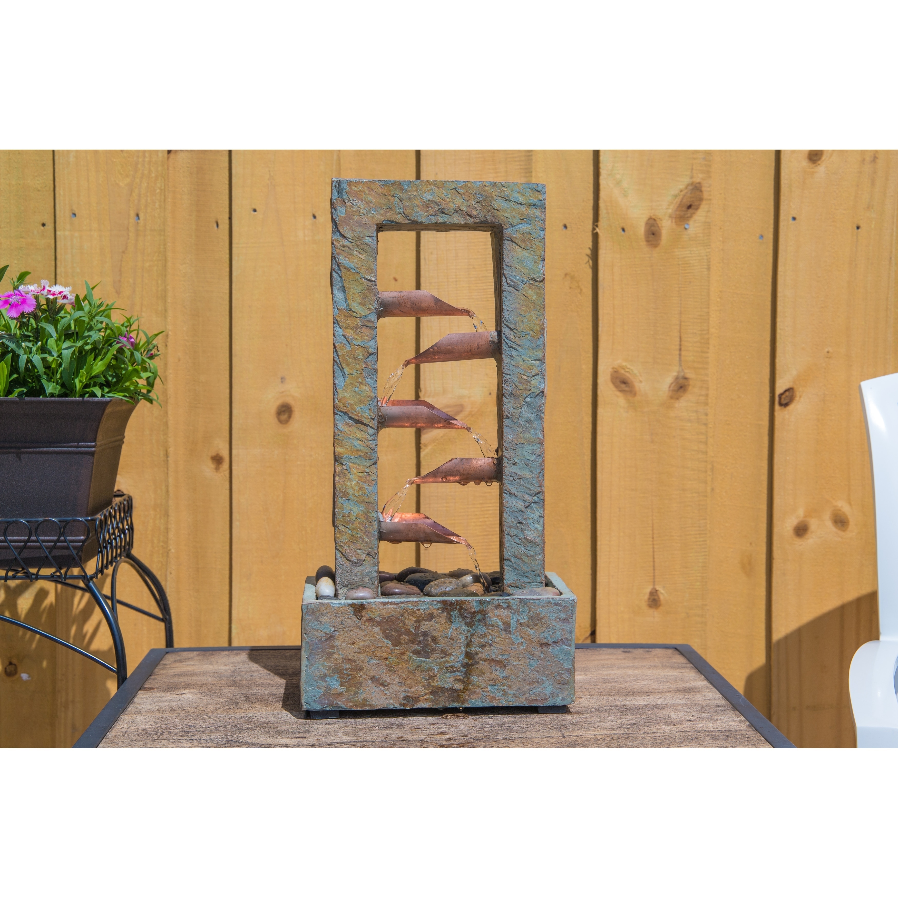 Droplet 19 Indoor Table Fountain Slate And Copper On Droplet 19 Indoor Table Fountain Slate And Copper On Free Shipping Today 20740217