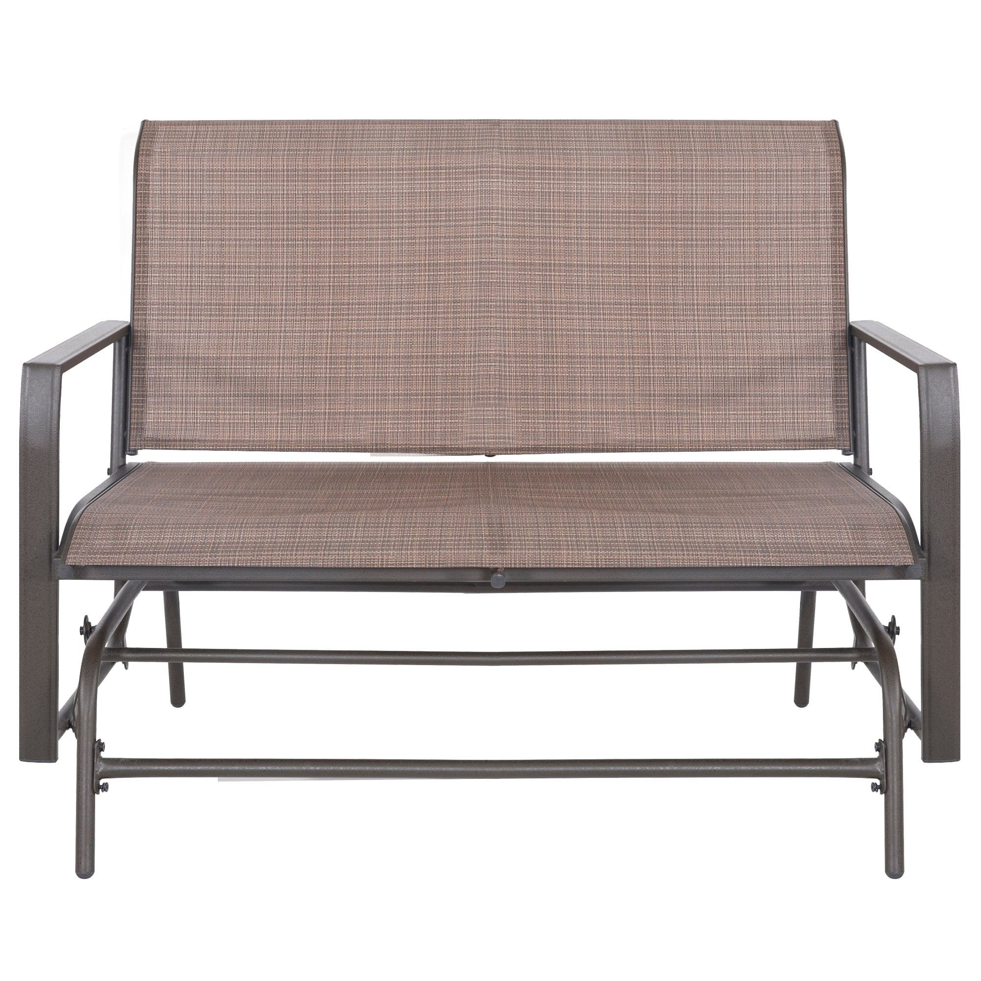 Patio Glider Bench Outdoor 2 Person Swing Loveseat Rocking Patio Glider Bench Outdoor 2 Person Swing Loveseat Rocking Seating Rocker Lounge Chair Tan On Free Shipping Today