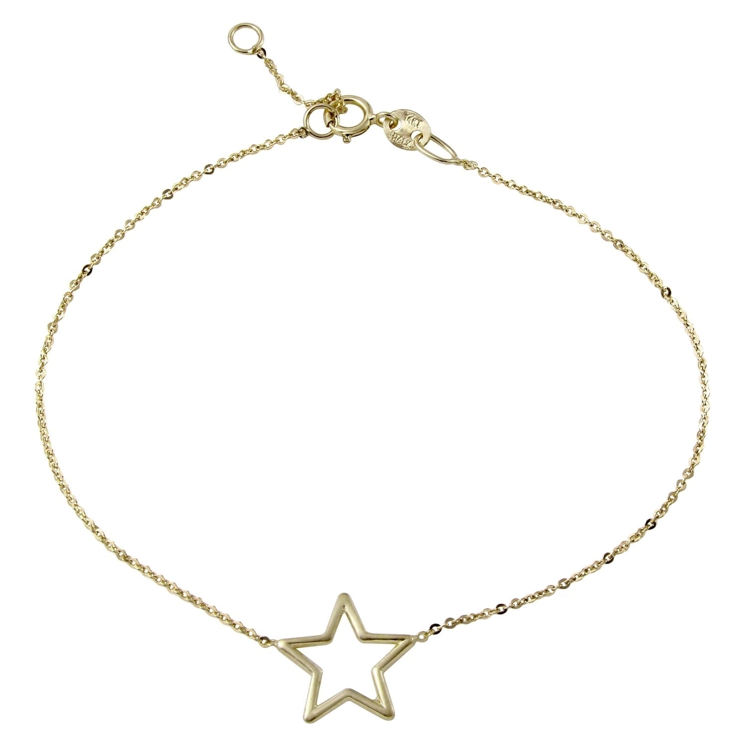 14k Italian Yellow Gold Star Bracelet Adjule 6 75 To 7 25 14k Italian Yellow Gold Star Bracelet Adjule 6 75 To 7 25 Free Shipping Today 20817426