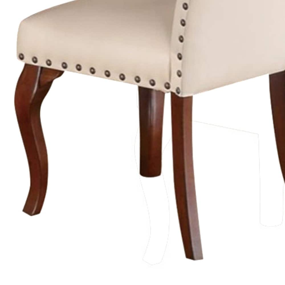 Dining Table Rubber Wood Faux Leather Cream shop commendable rubber wood faux leather dining chair cream set of 2 free shipping today overstock 20856055