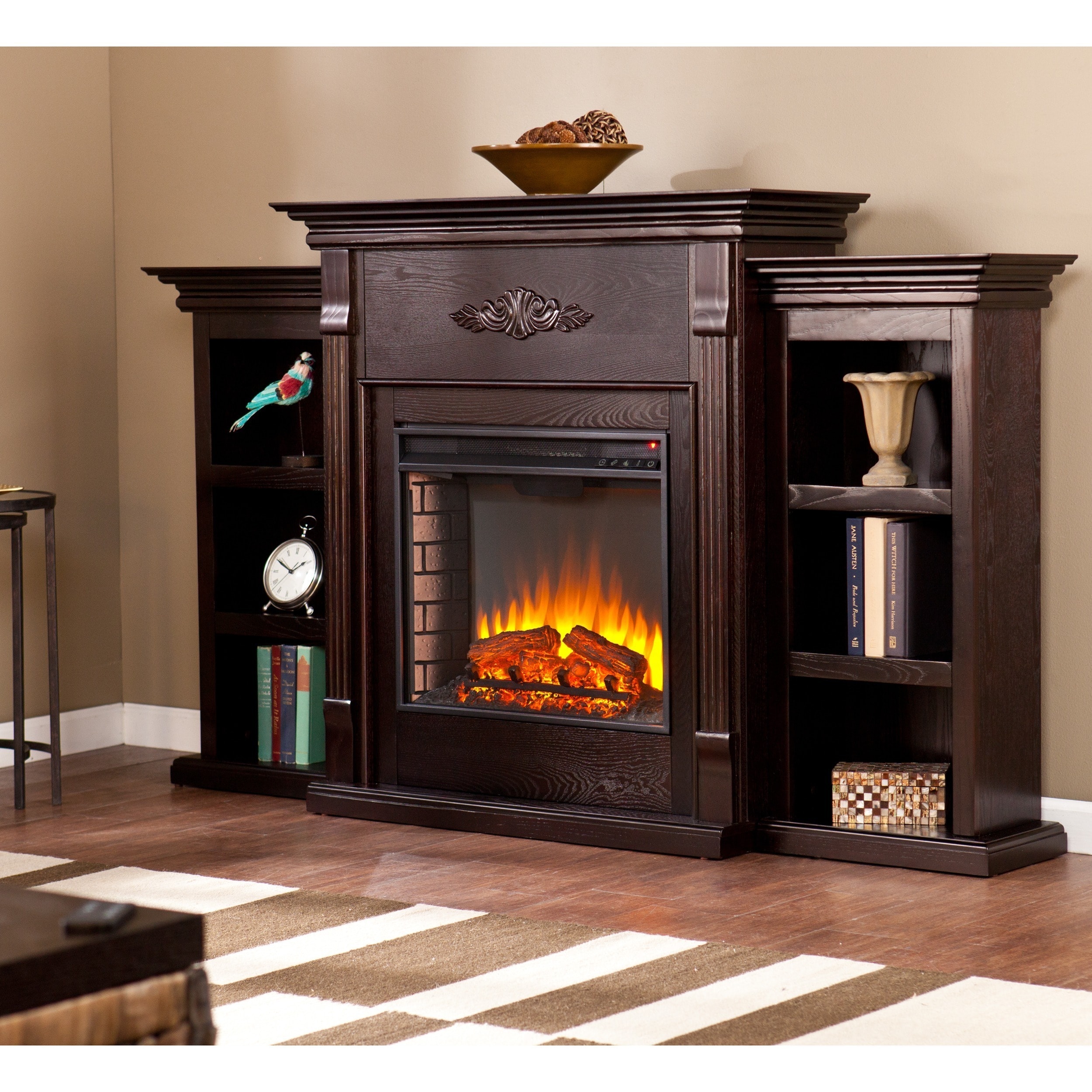 Shop Gracewood Hollow Forbes 70 Inch Espresso Electric Fireplace N