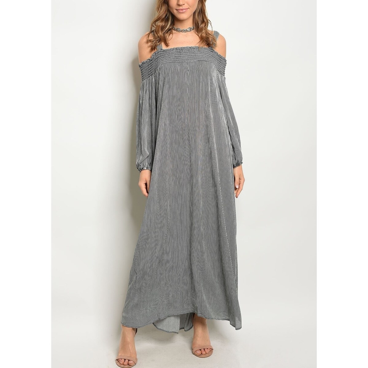 off the shoulder flowy maxi dress