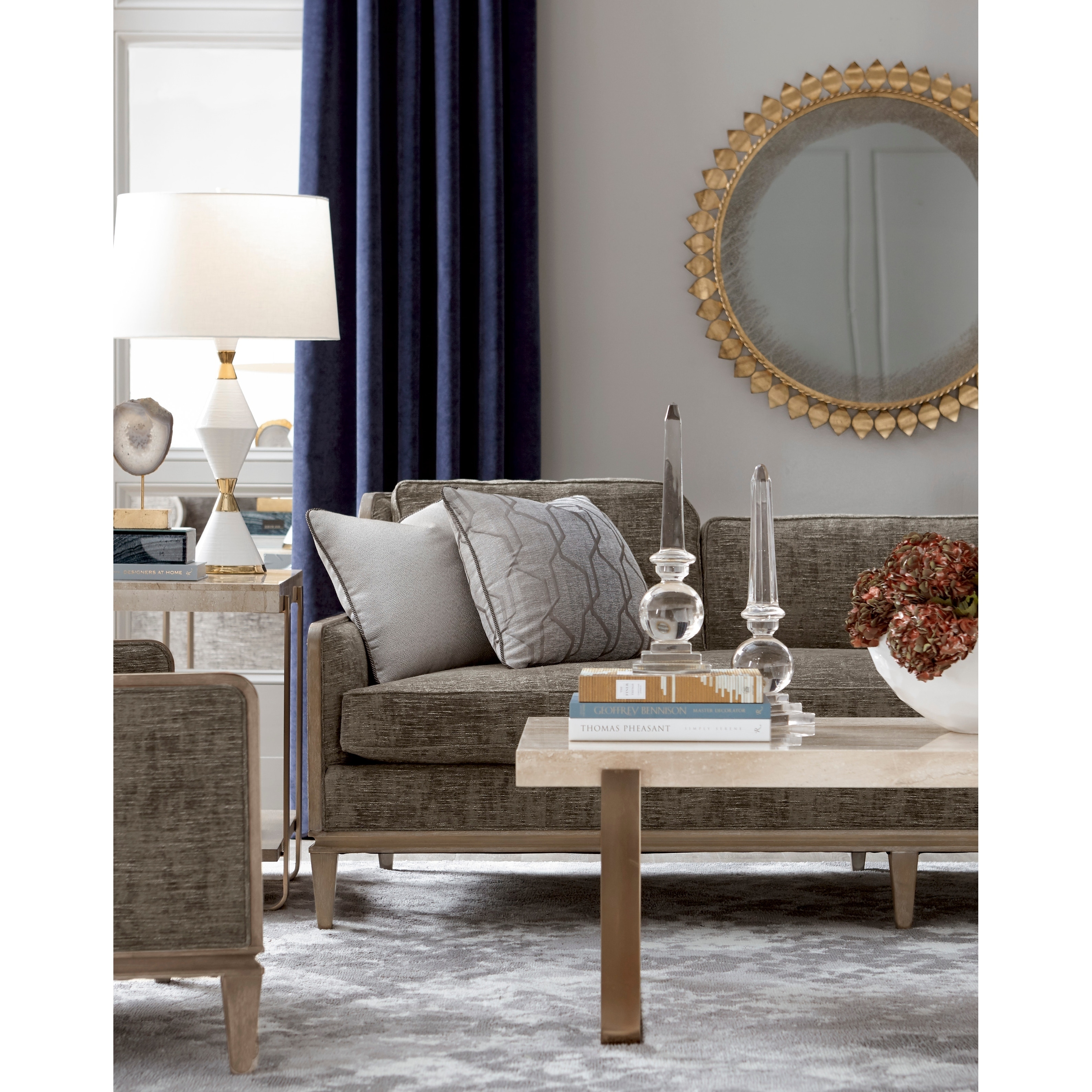 A R T Furniture Cityscapes Fontaine Graphite Scoop Back Sofa Cityscapes Fontaine Graphite Scoop Back