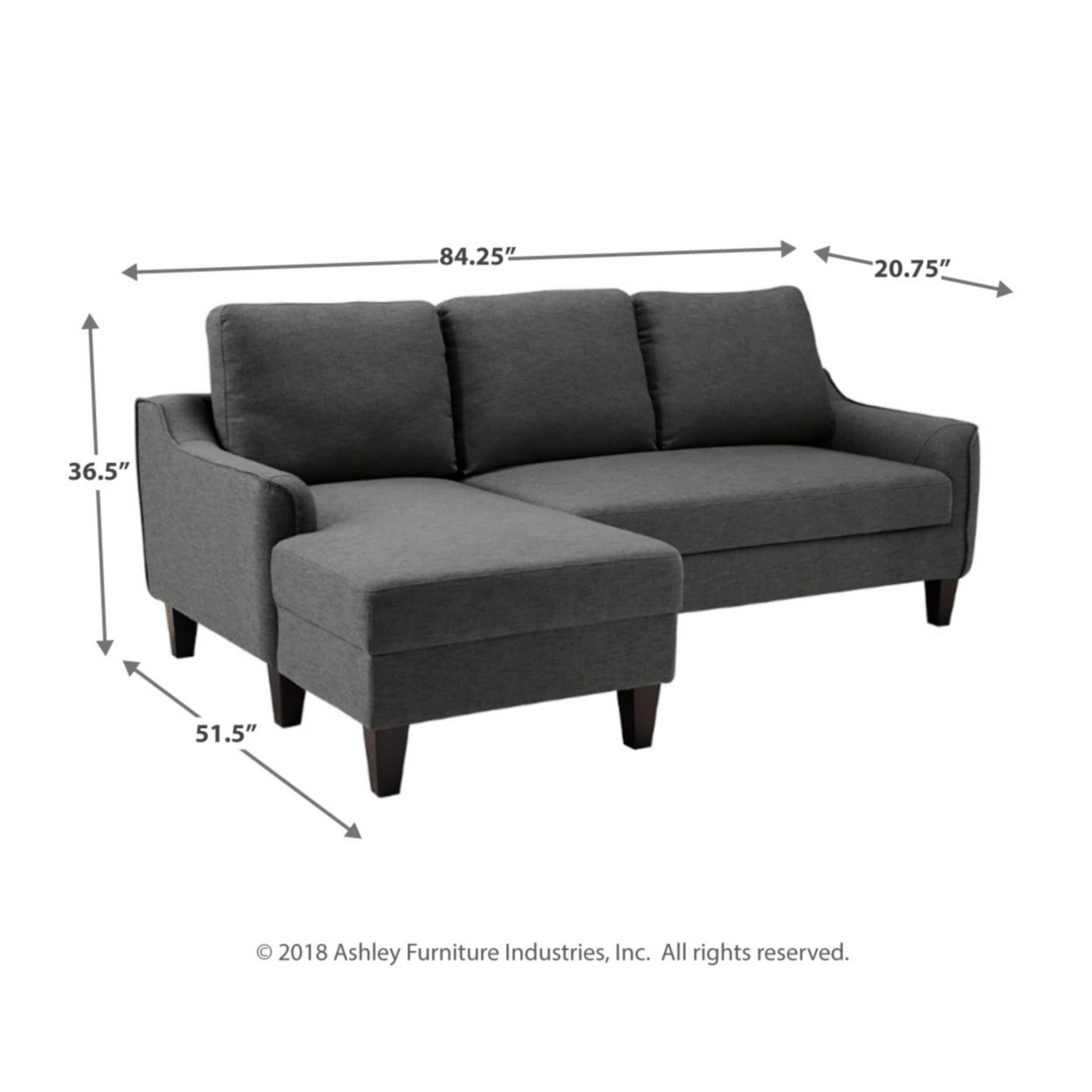 Jarreau Contemporary Gray Sofa Chaise Sleeper