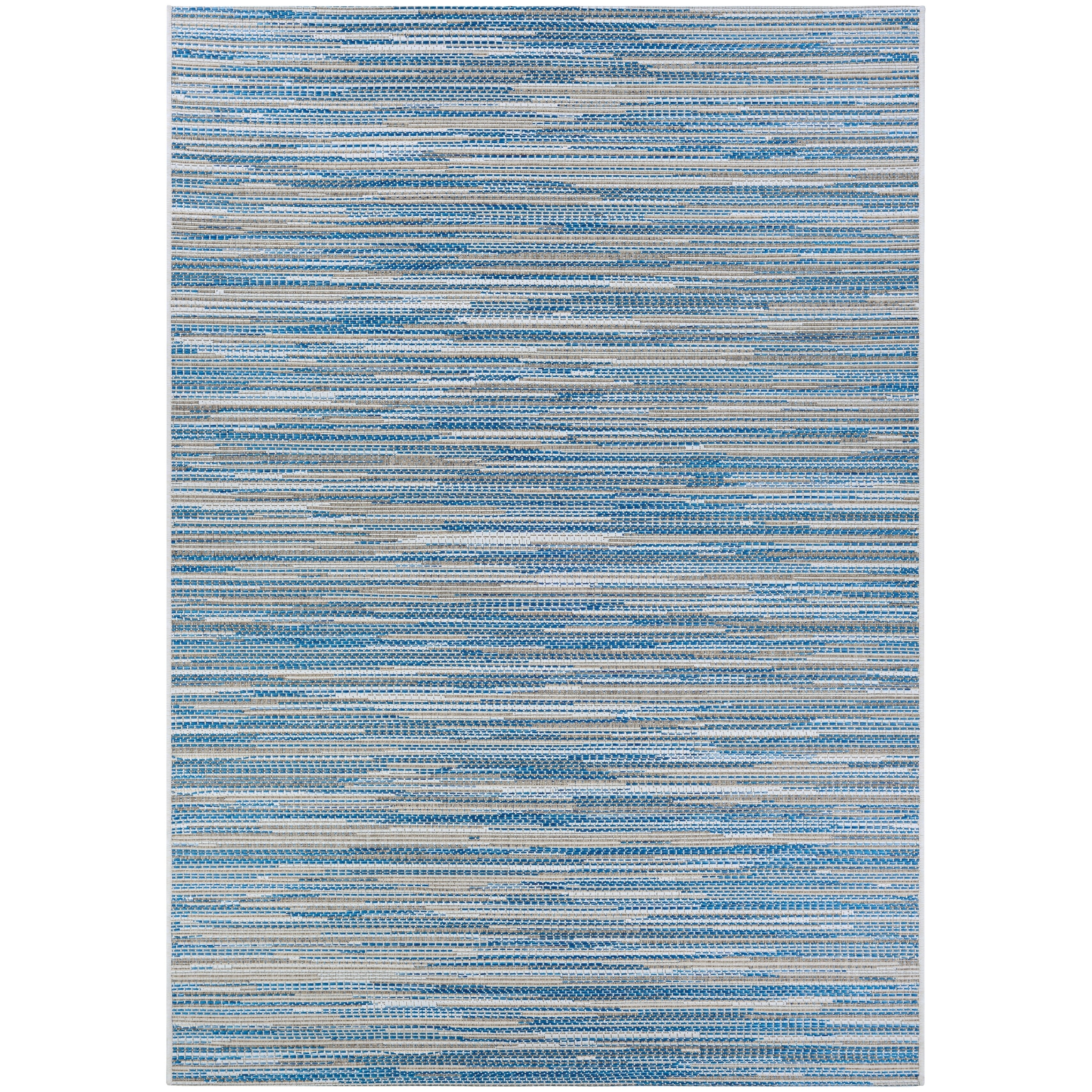 Carriage House Stria Blue Champagne Indoor Outdoor Area Rug 8 6 X 13