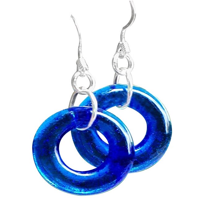 glass hoop earrings