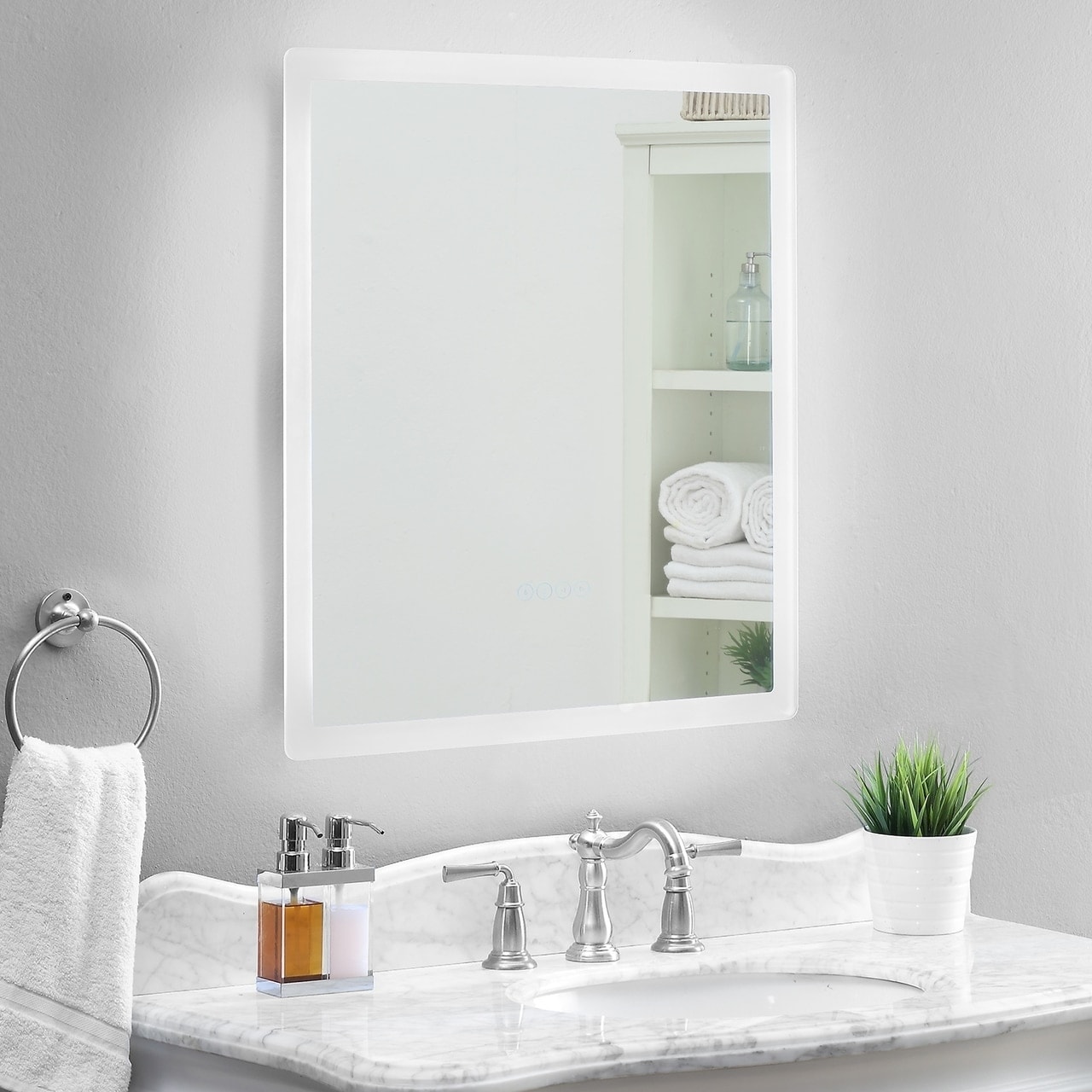 shop smartled illuminated fog-free bathroom mirror with built-in