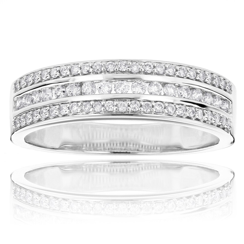 Diamond Wedding Bands 14k Gold Designer Ring 0 5ctw By Diamond Wedding Bands 14k Gold Designer Ring 0 5ctw By Luxurman On Free Shipping Today 21108286