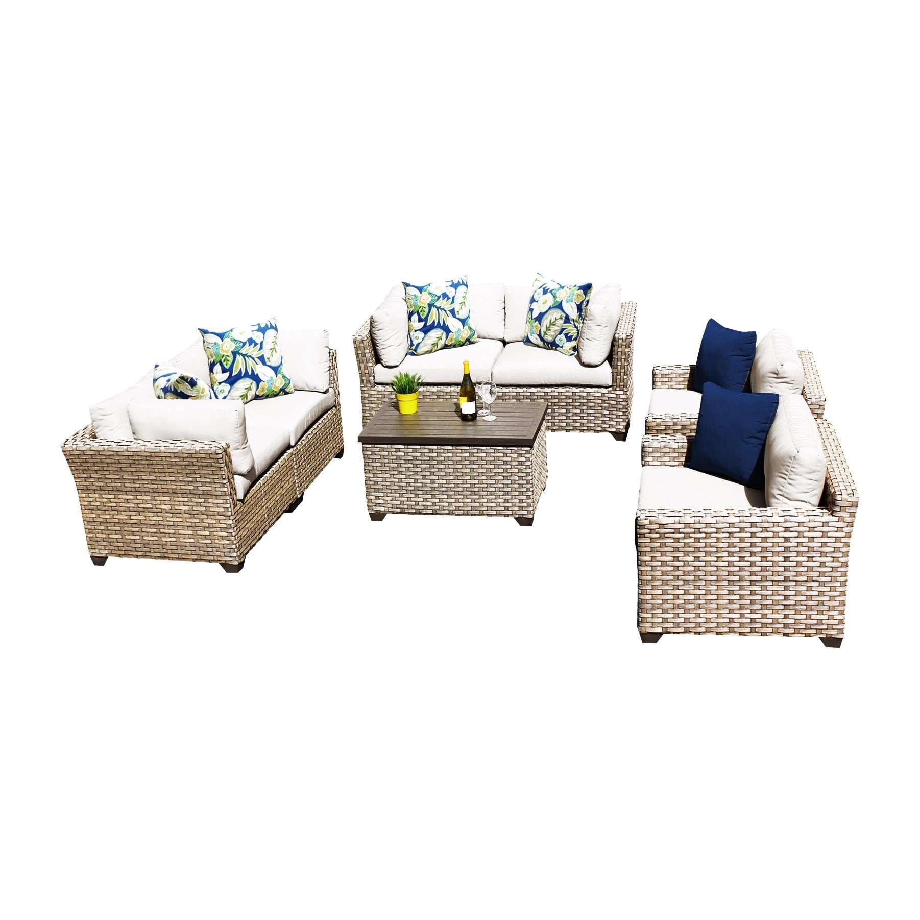 Shop Sandbar OH0522 7 Piece Outdoor Patio Wicker Lounge Set Free