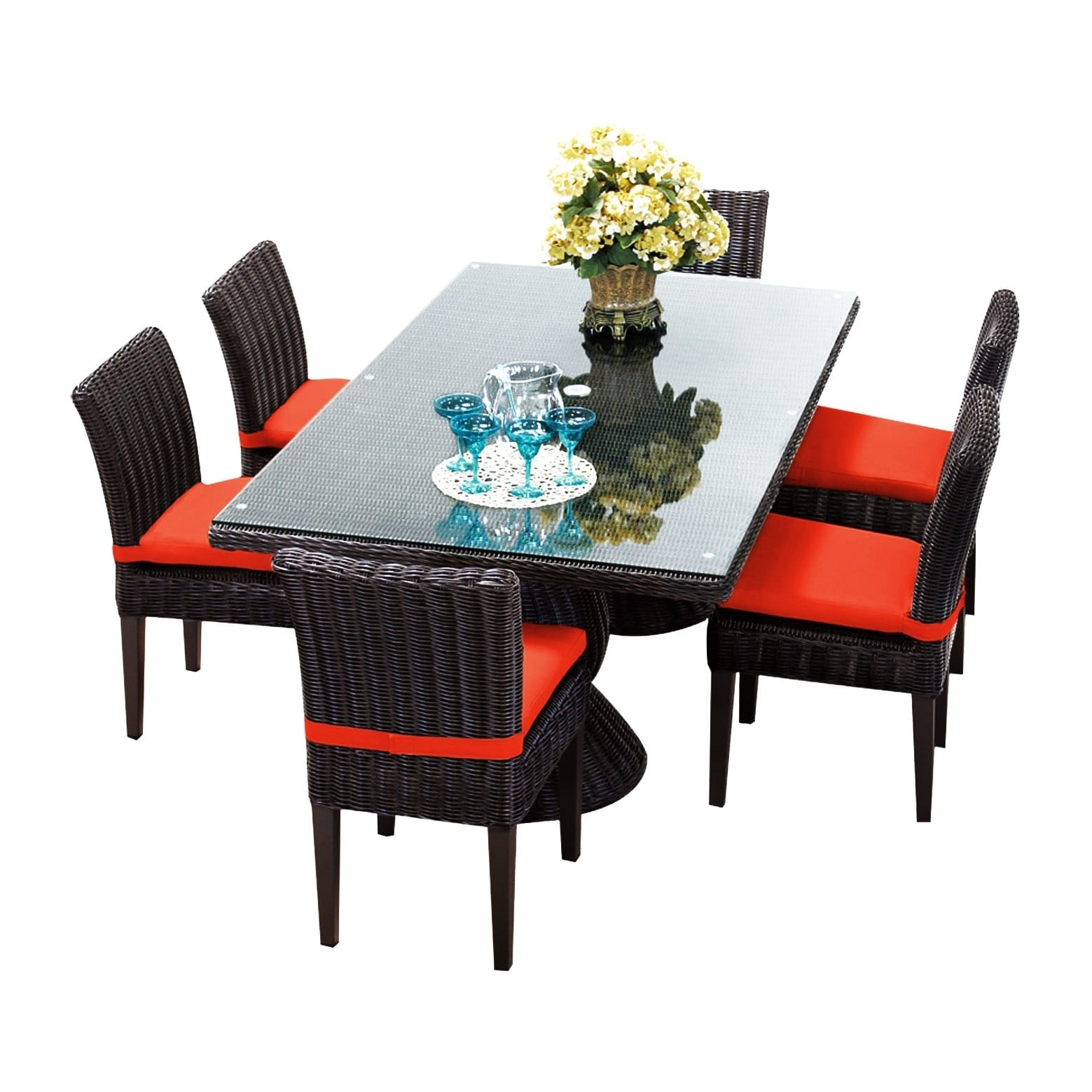 Calypso Oh0730 Outdoor Patio Wicker Dining Set With 6 Chairs Calypso Oh0730 Outdoor Patio Wicker Dining Set With 6 Chairs Free Shipping Today 21163330