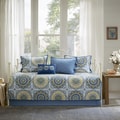 Madison Park Moraga Blue Printed 6 Piece Day Bed Cover Set