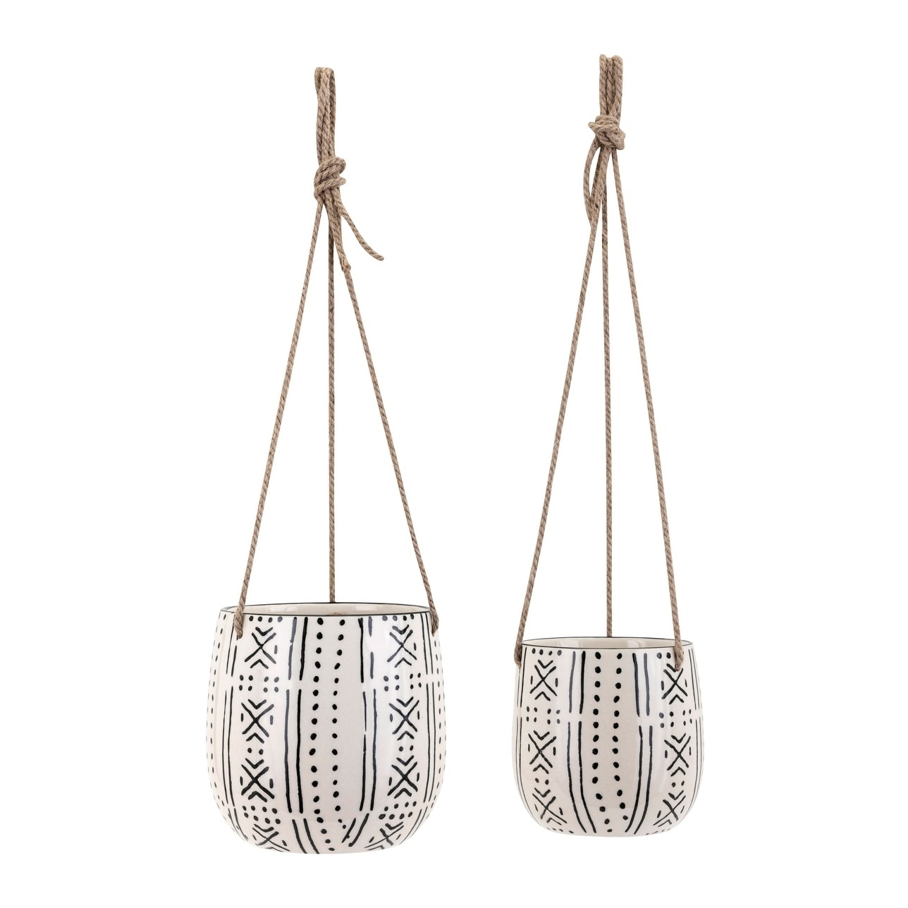 Relli Black And White Hanging Planters Set Of 2 On Relli Black And White Hanging Planters Set Of 2