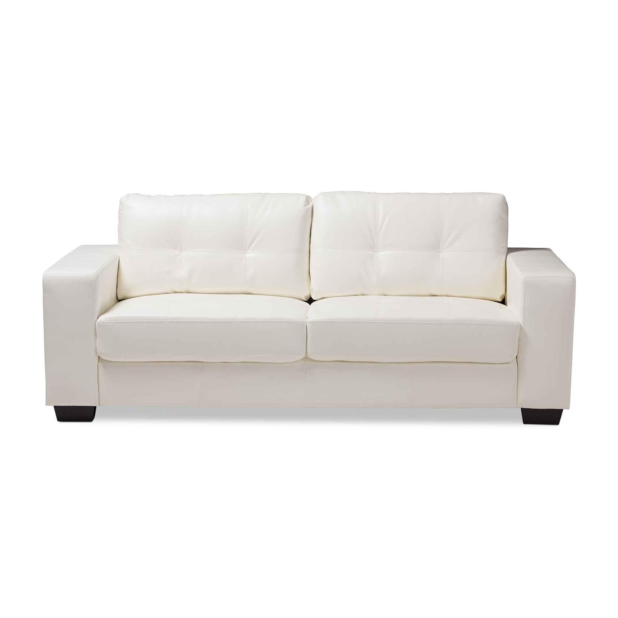 Contemporary White Faux Leather Sofa By Baxton Studio Free Contemporary White Faux Leather Sofa By Baxton Studio Free Shipping Today 21220825