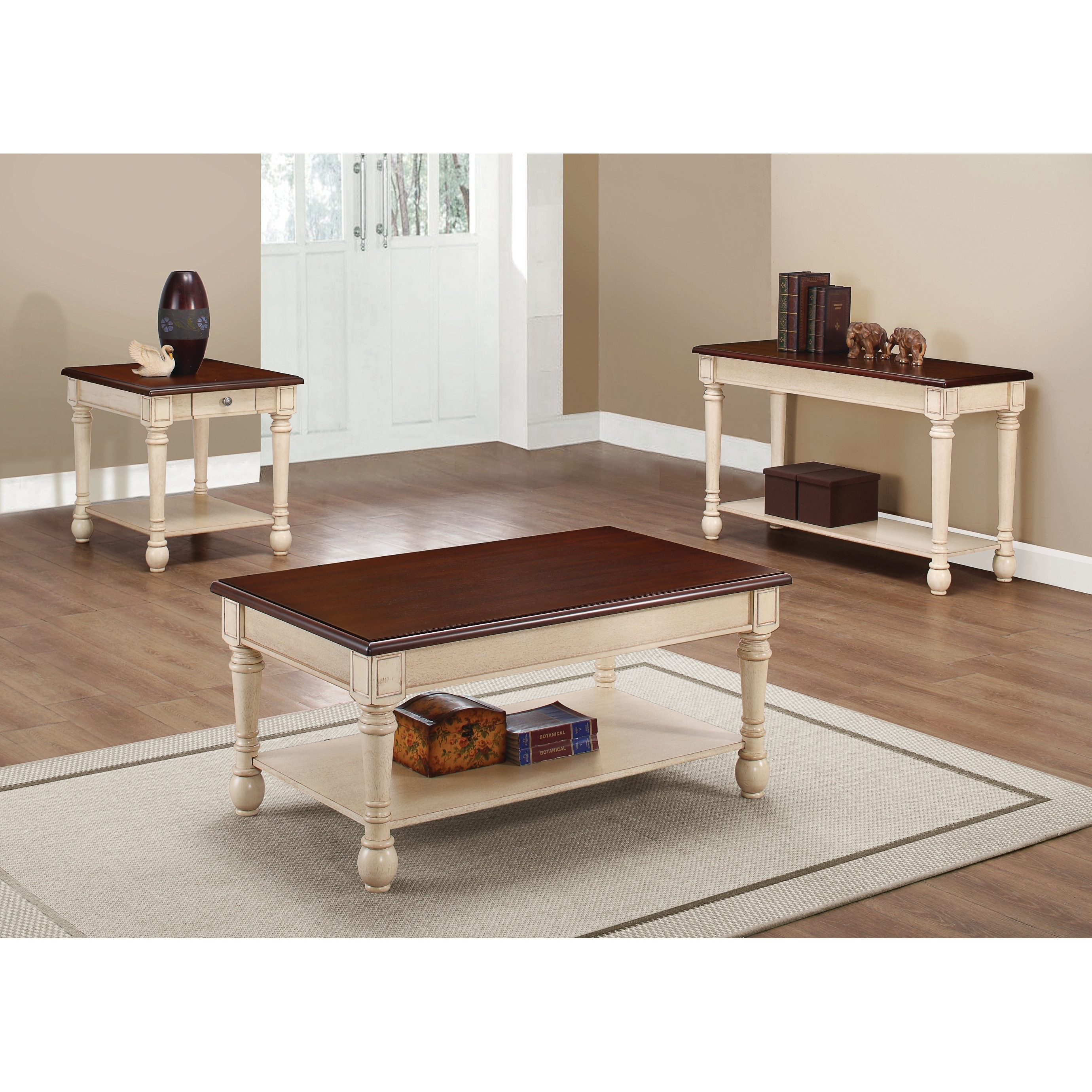 Transitional Dark Brown And Antique White Coffee Table Free Transitional Dark Brown And Antique White Coffee Table Free Shipping Today 21339061