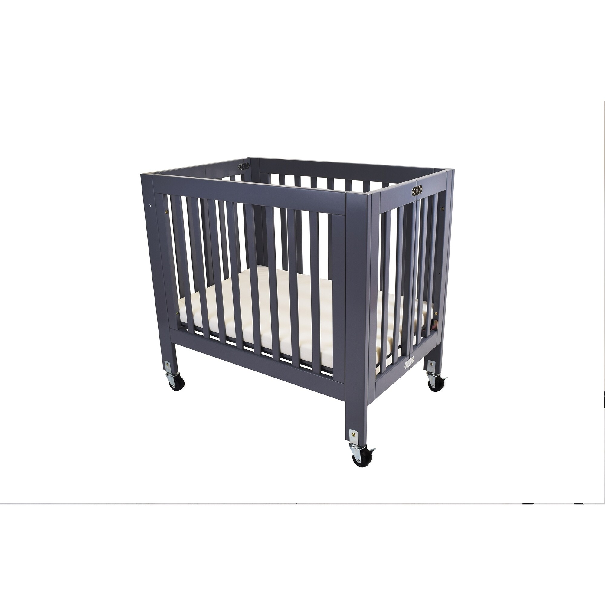 Shop La Baby Olympia Mini Portable Folding Wood Crib Overstock