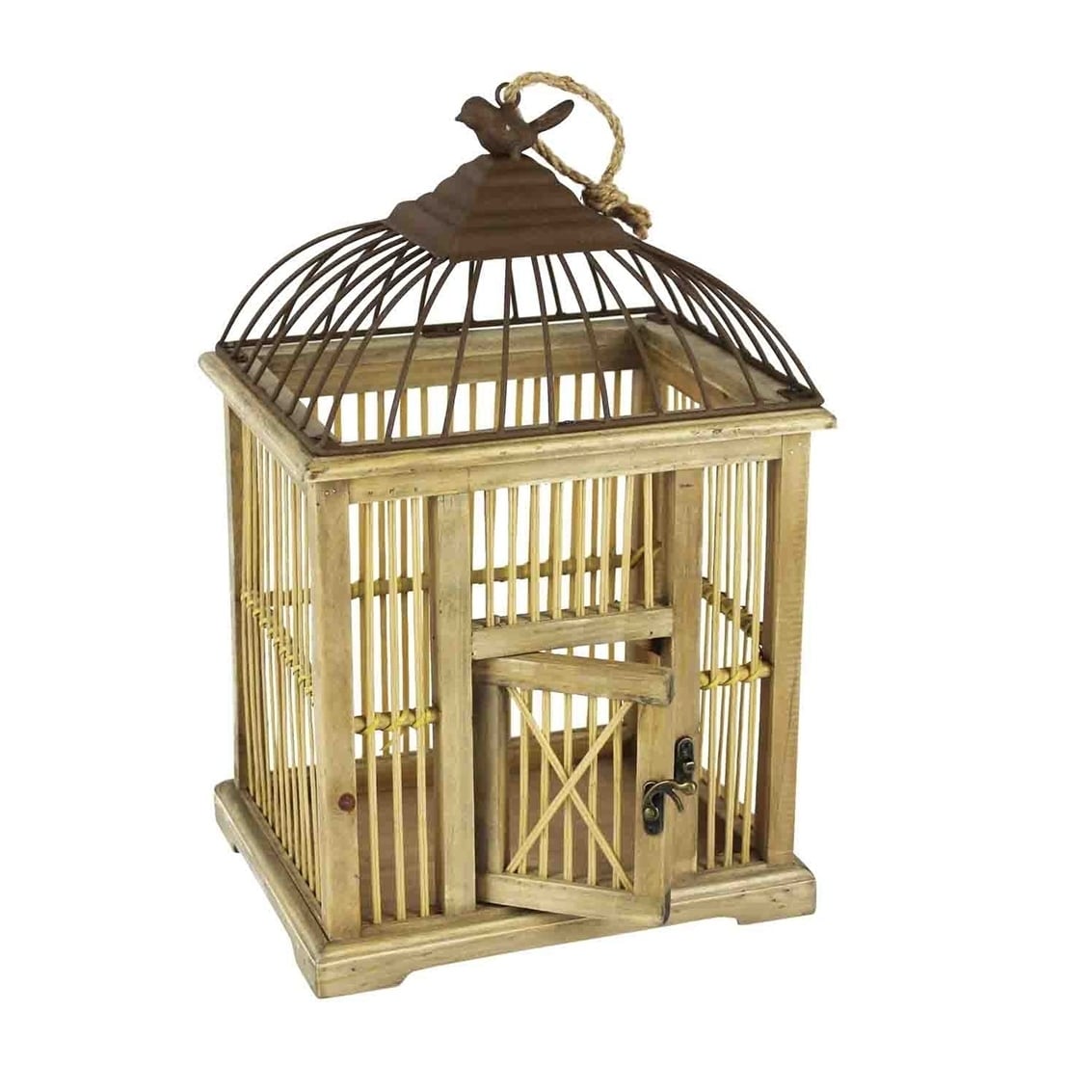 Shop Sagebrook Home 12450 Decorative Wood Birdcage Brown Wood