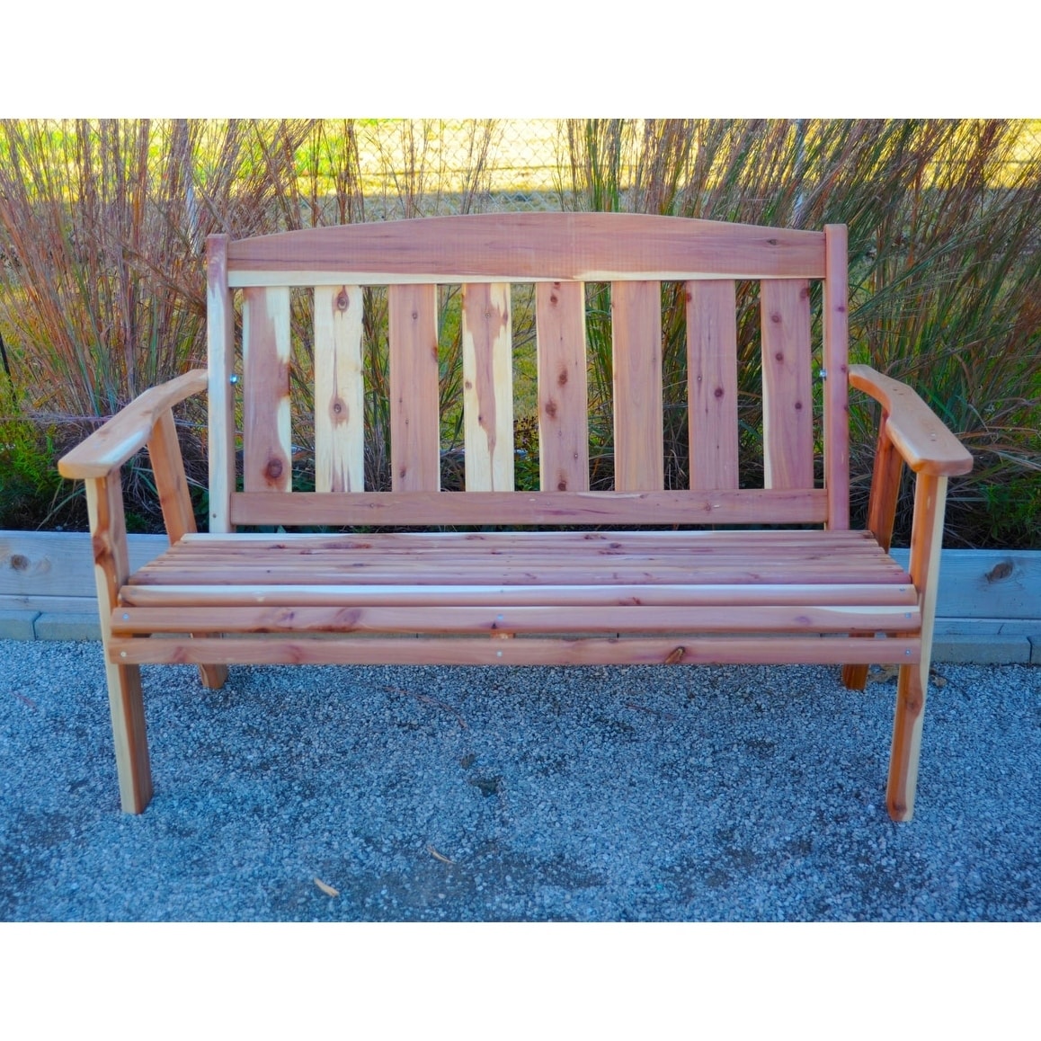 Offex 4 Hand Crafted Natural Solid Cedar Outdoor Bench Brown Offex 4 Hand Crafted Natural Solid Cedar Outdoor Bench Brown Free Shipping Today 21466251