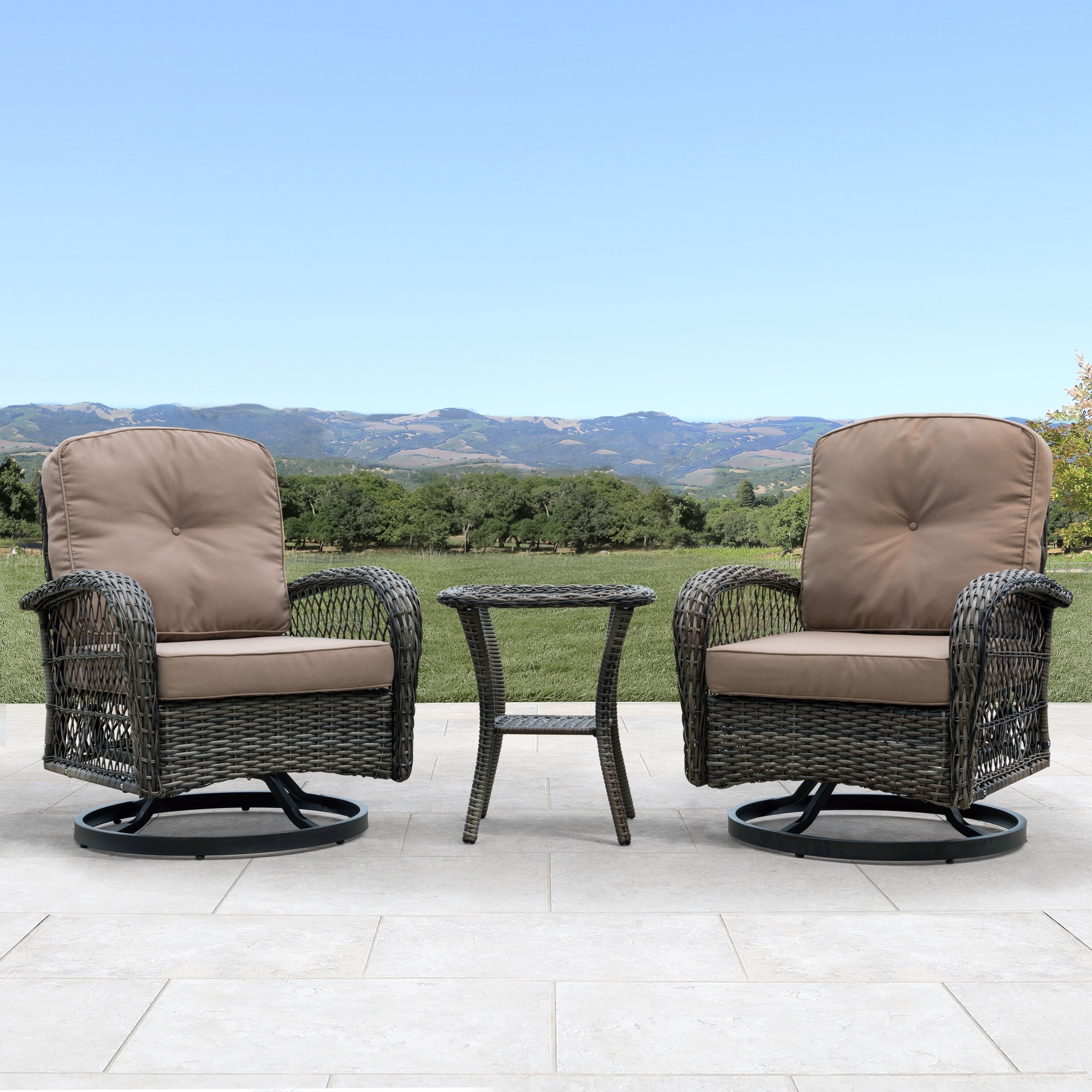 outdoor swivel chair broyhill shop corvus livorno outdoor 3piece wicker chat set with swivel chairs on sale free shipping today overstockcom 21481357 outdoor swivel chair broyhill shop corvus livorno outdoor 3piece wicker chat set with swivel chairs on sale free shipping today overstockcom 21481357