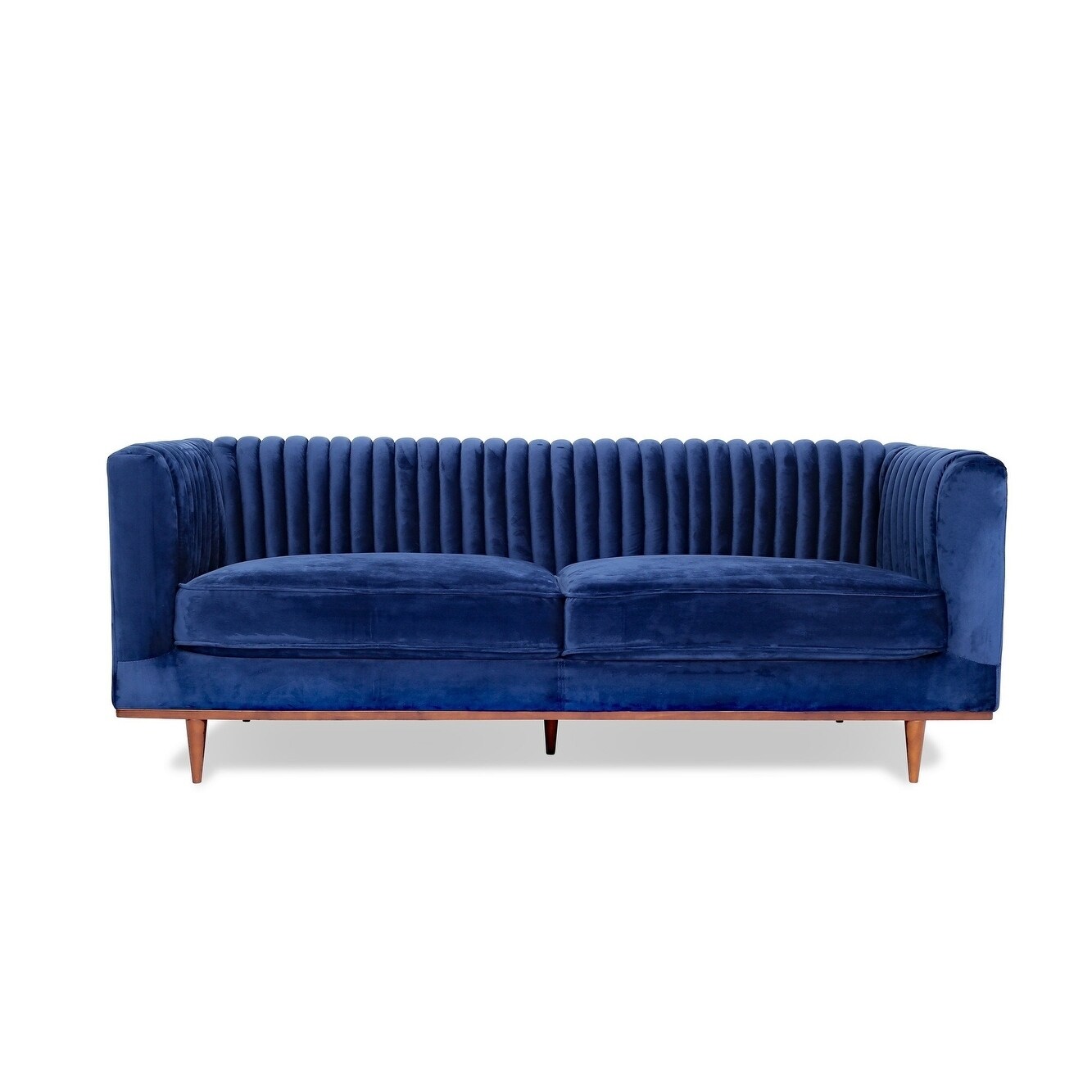 Jada Velvet Sofa Midcentury Modern For Living Room Channel Tufted