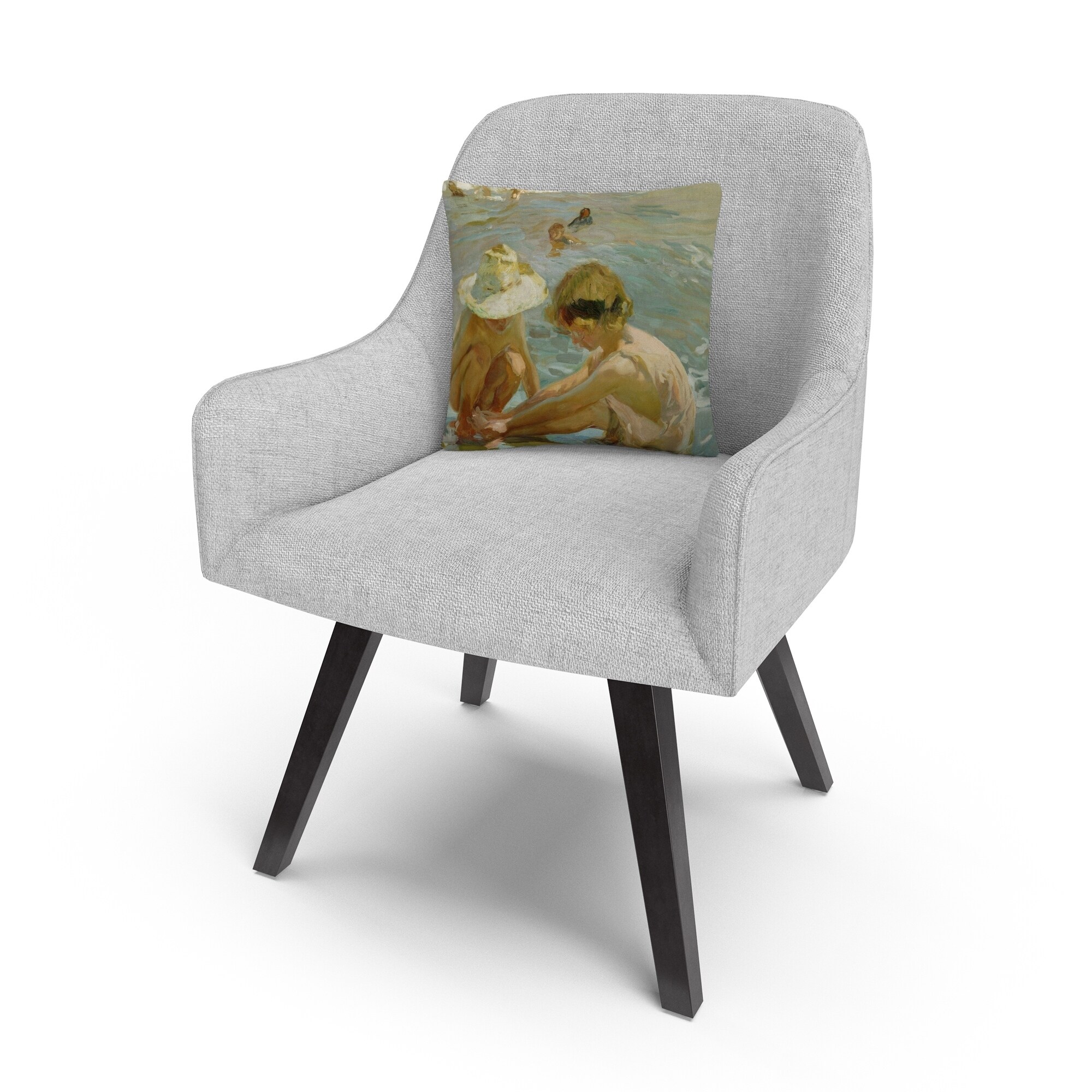 Joaquin Sorolla The Wounded Foot 16 X 16 Decorative Throw Pillow