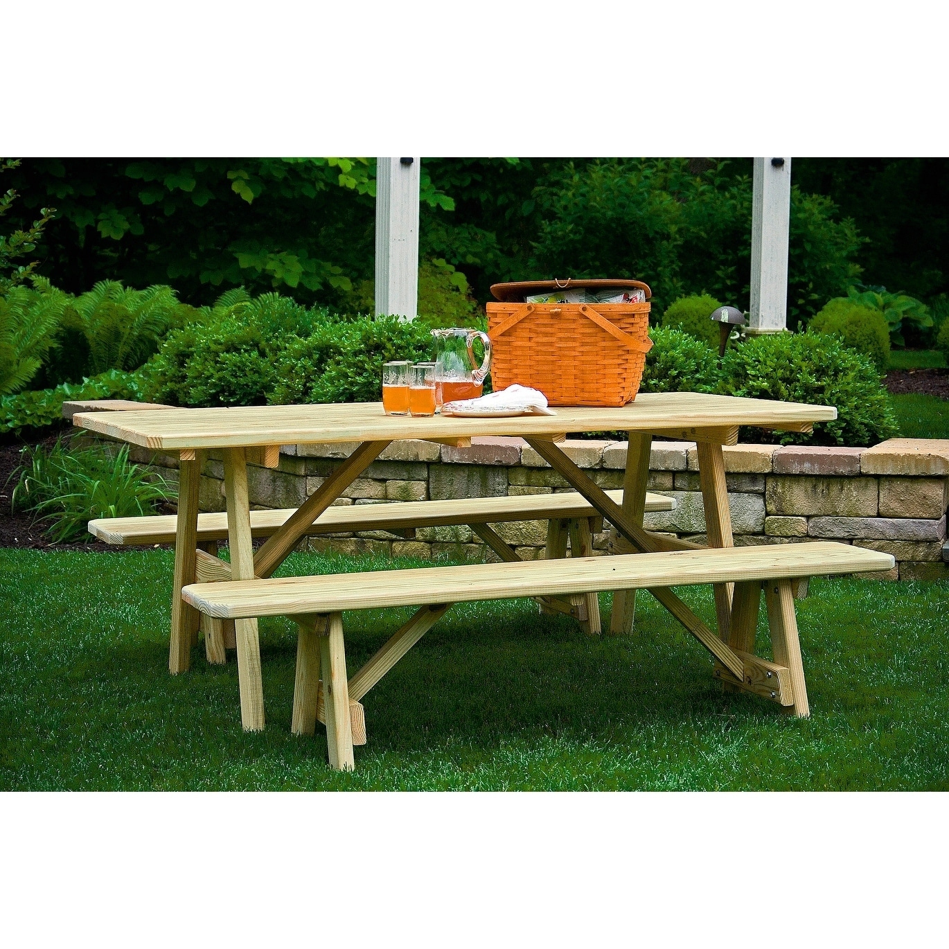 Pressure Treated Pine 4 X 6 Picnic Table With 2 Traditional Pressure Treated Pine 4 X 6 Picnic Table With 2 Traditional Benches