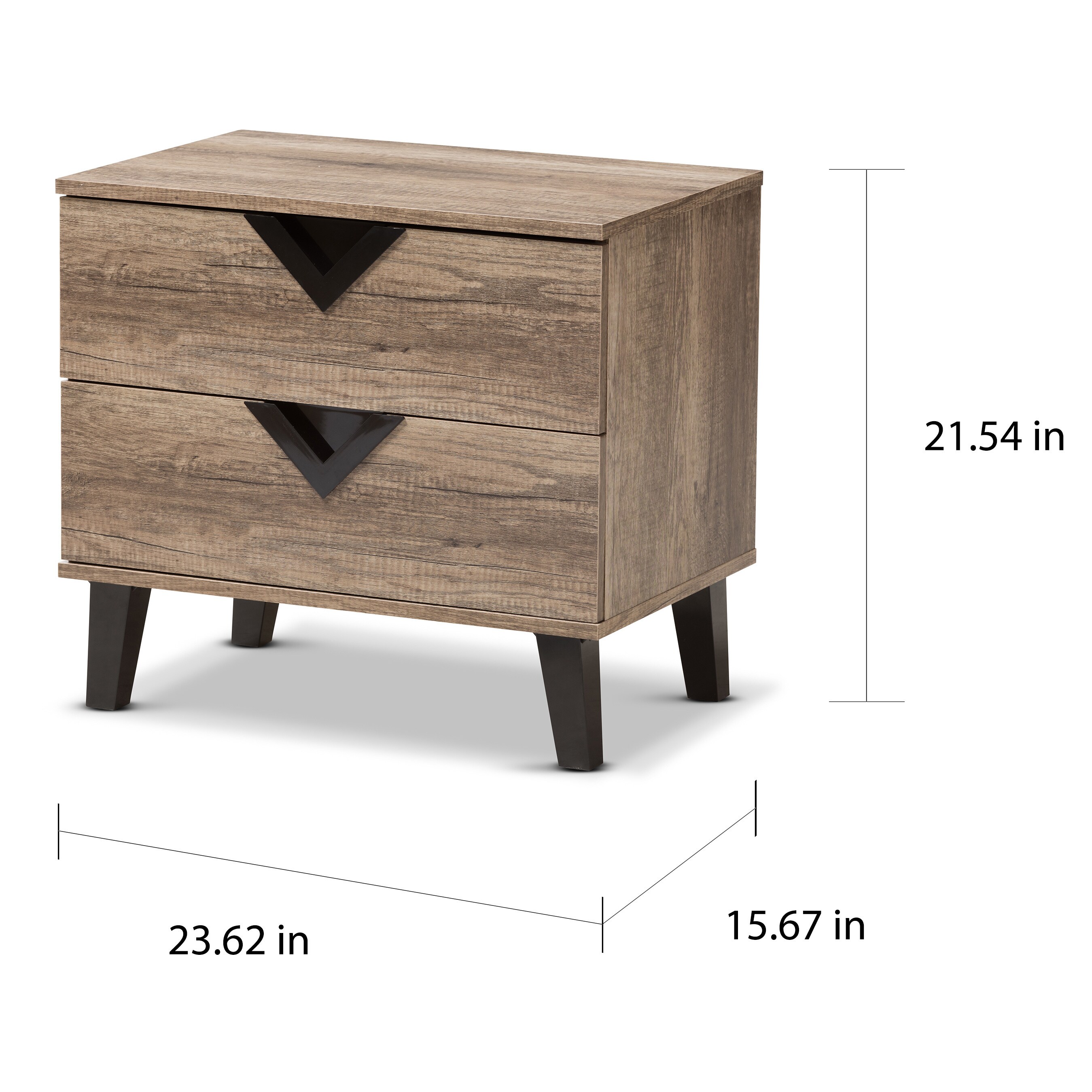 Carson Carrington Dragor Contemporary Light Brown Wood Nightstand