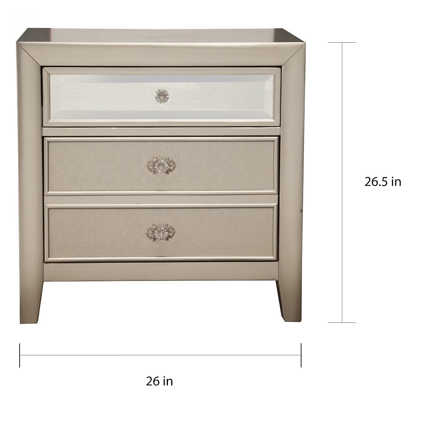 Silver Orchid Grant Finish Wood 3 Drawer Nightstand Silver Orchid Grant Finish Wood 3 Drawer Nightstand