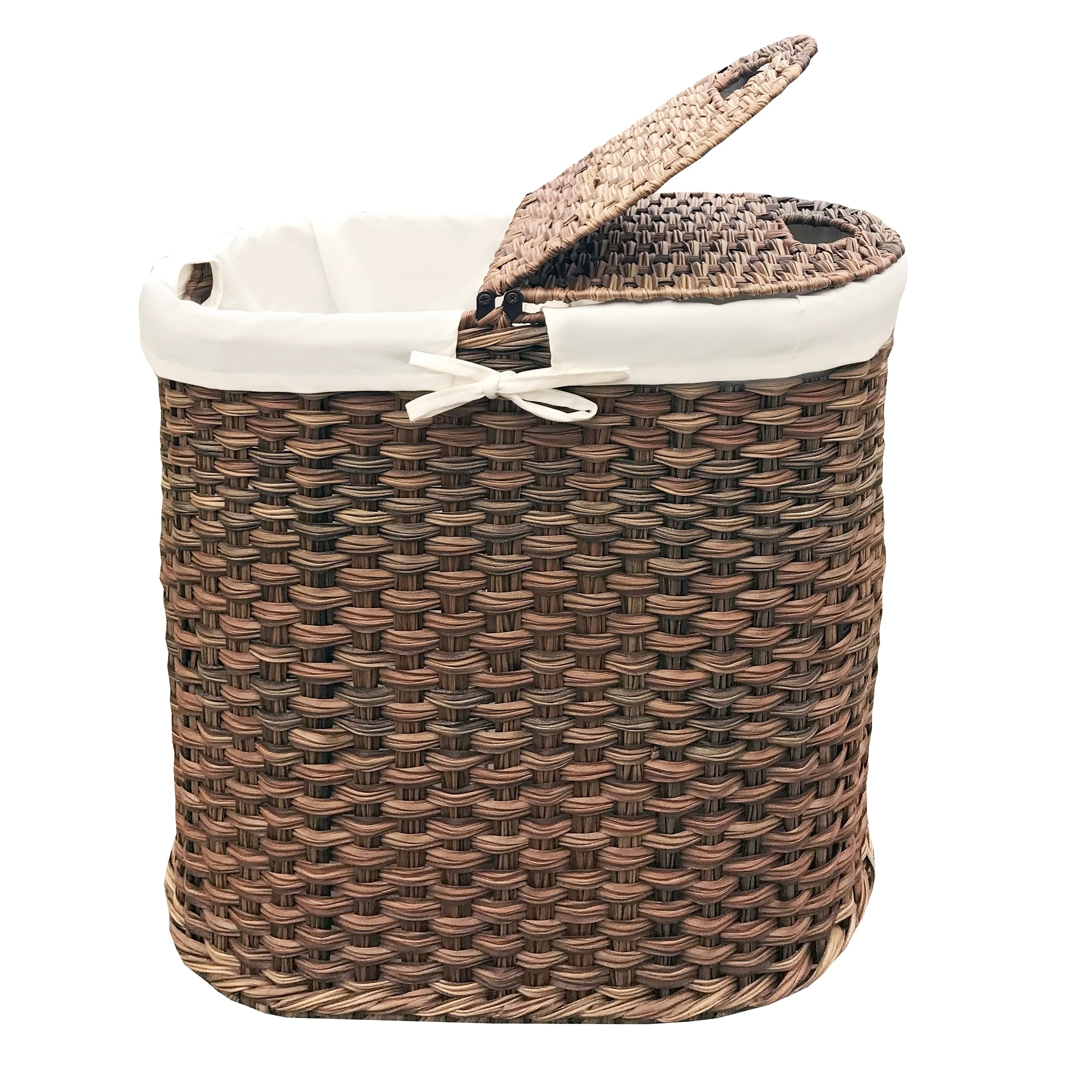 Seville Clics Hand Woven Oval Double Laundry Hamper W Liner Seville Clics Hand Woven Oval Double Laundry Hamper W Liner Mocha Free Shipping Today 21935370