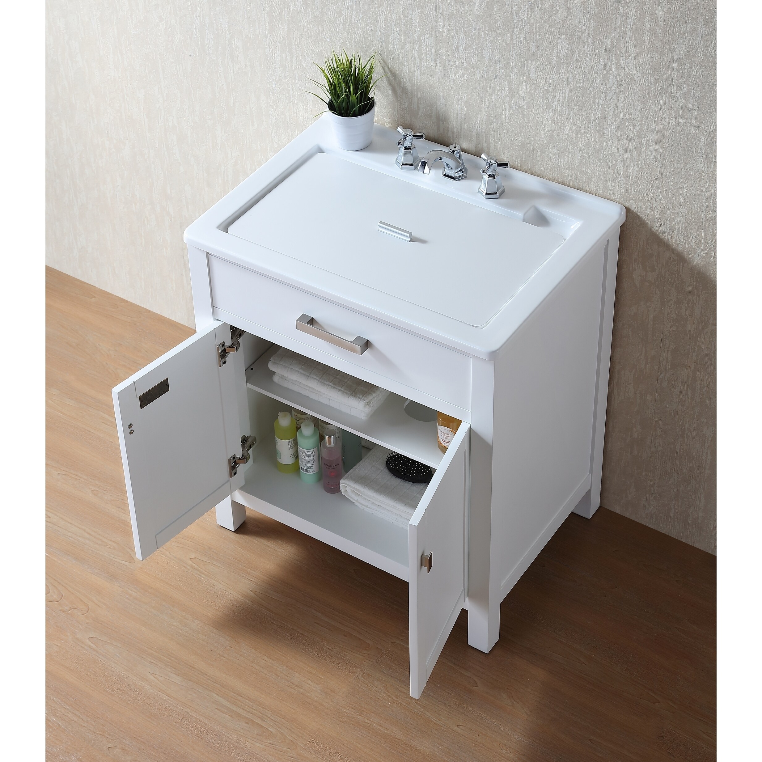 Stufurhome Radiant White Wood 30 Inch Laundry Sink Cabinet Stufurhome Radiant White Wood 30 Inch Laundry Sink Cabinet Free Shipping Today 21937798
