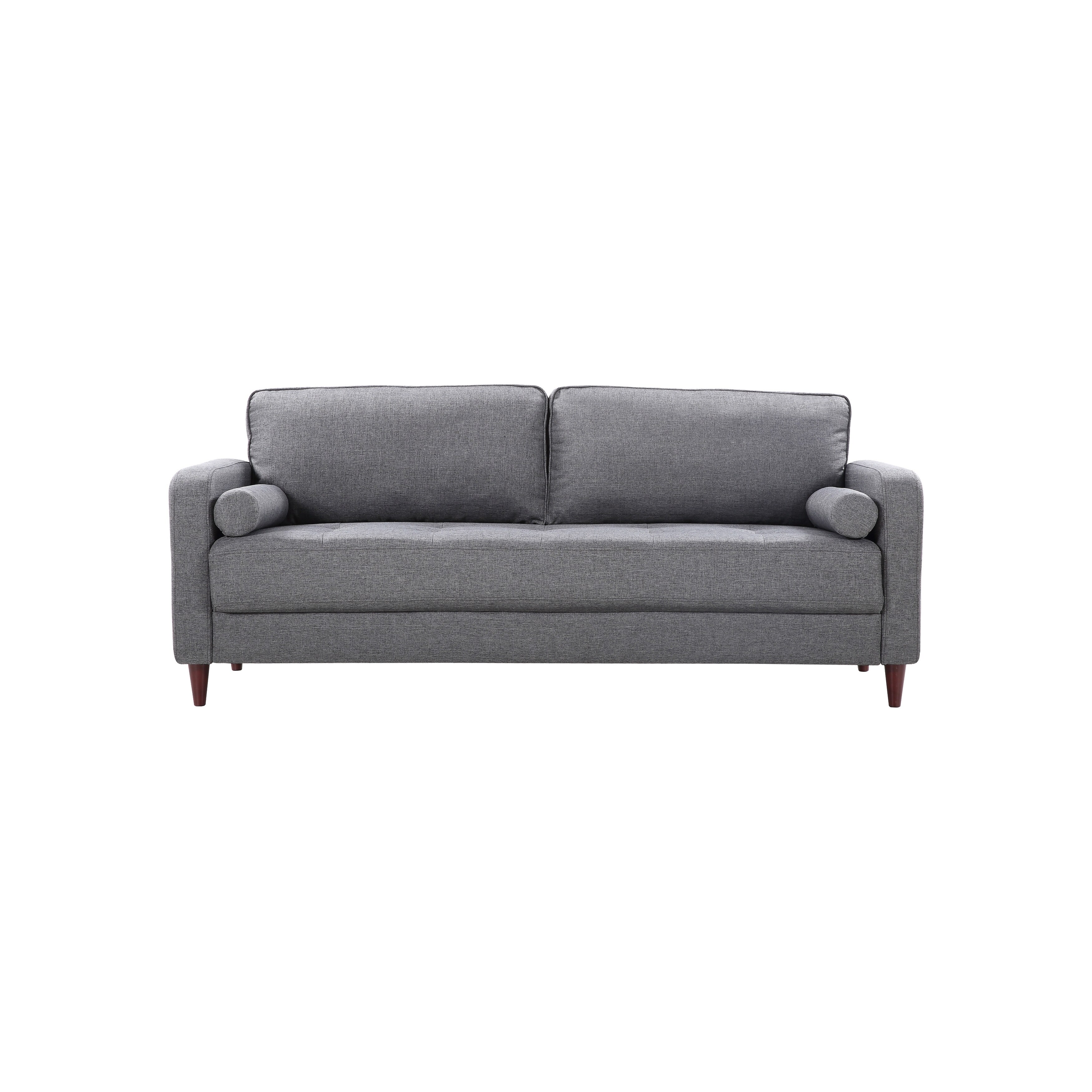 Mid Century Linen Sofa With 2 Bolster Pillows Free Shipping Mid Century Linen Sofa With 2 Bolster Pillows Free Shipping Today 22087846