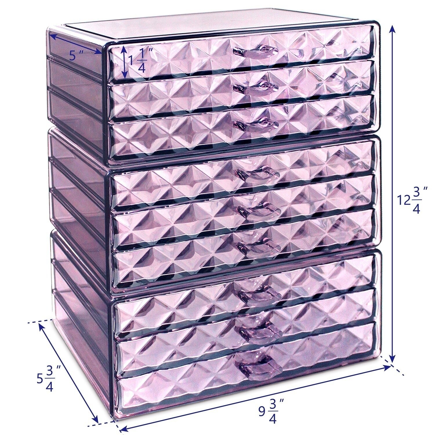 Ikee Design Diamond Pattern Jewelry And Cosmetic Storage Makeup Organizer, Ikee Design Diamond Pattern Jewelry And Cosmetic Storage Makeup Organizer,