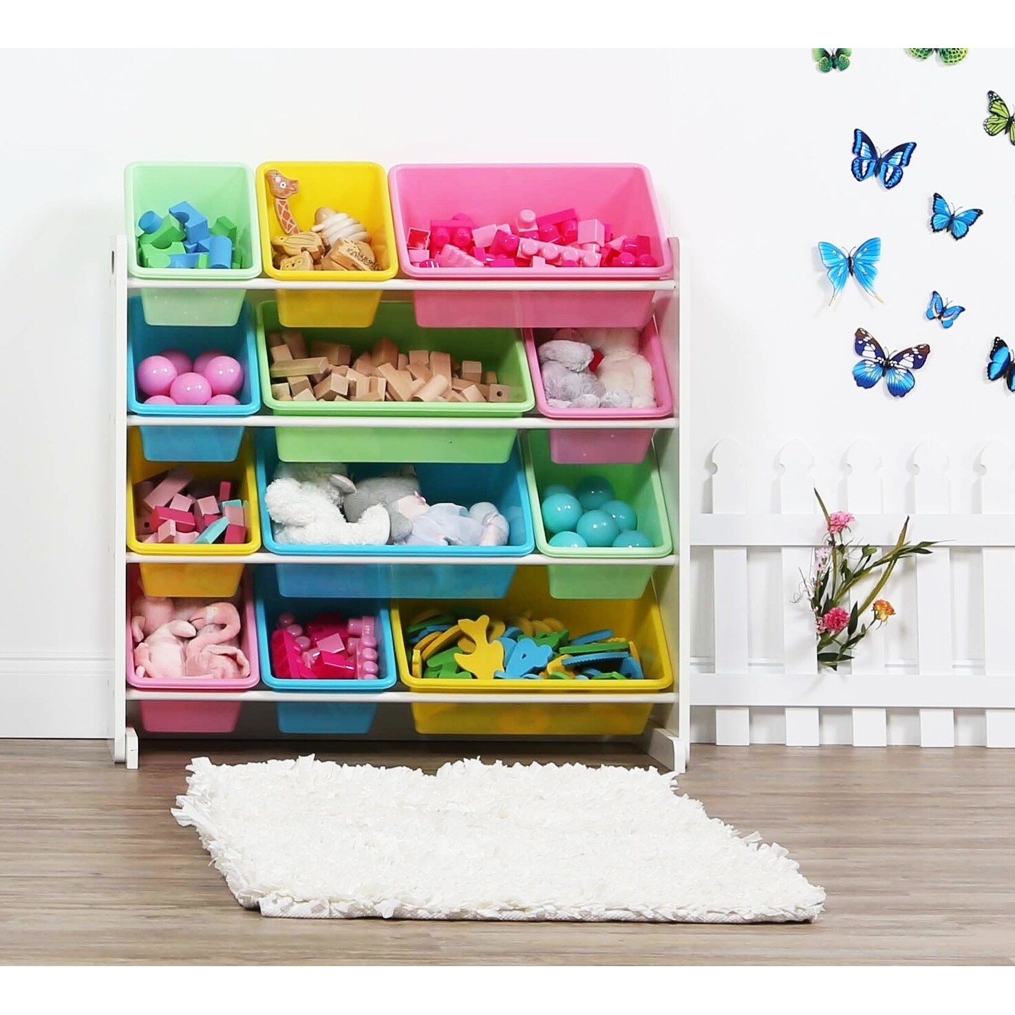 Tot Tutors Kids Wood Toy Storage Organizer With 12 Plastic Tot Tutors Kids Wood Toy Storage Organizer With 12 Plastic