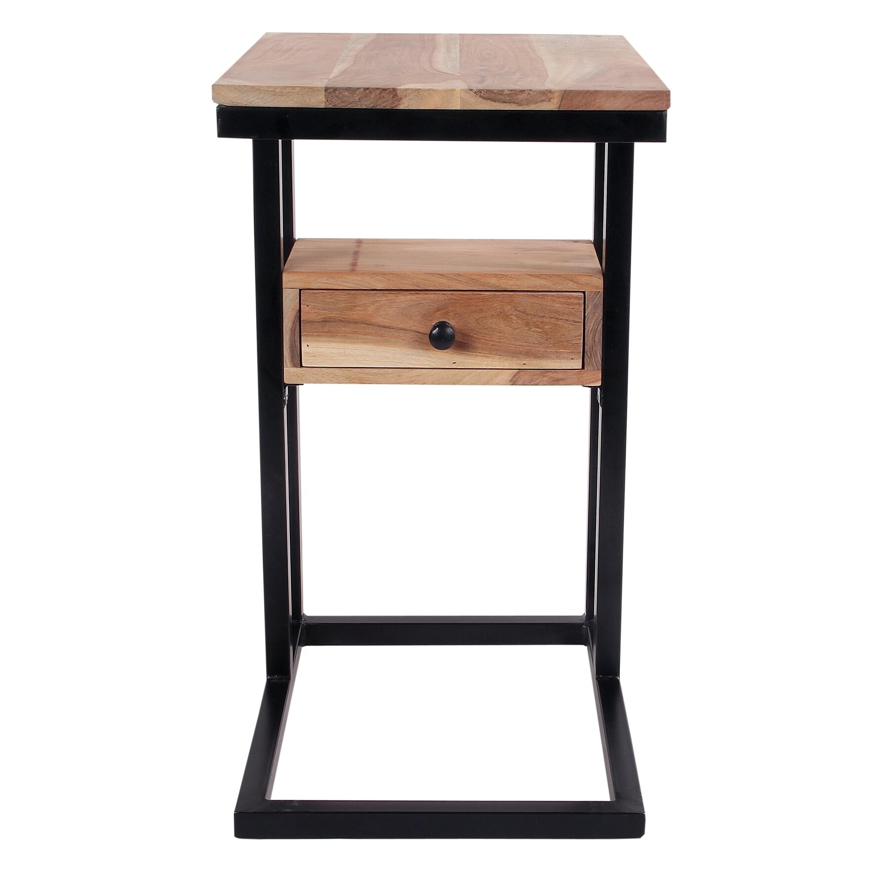 Decoriny Kriger Sofa Side End Table C With Drawer In Acacia Wood For Study Coffee Tablet Set Of 2 Birchwood