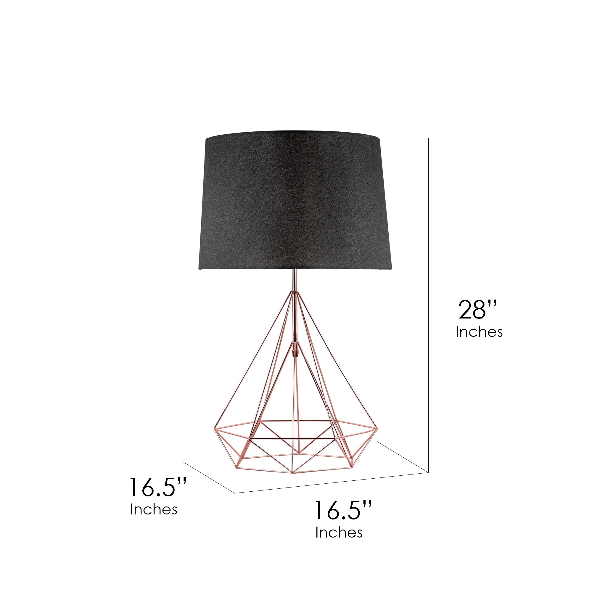 rose gold geometric lamp