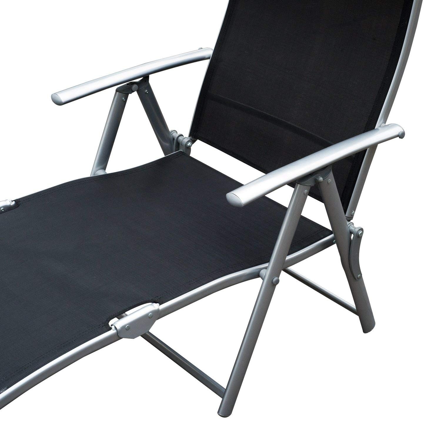 Outsunny Steel Sling Fabric Outdoor Folding Chaise Lounge Chair Outsunny Steel Sling Fabric Outdoor Folding Chaise Lounge Chair Recliner Black On Free Shipping Today 22258487