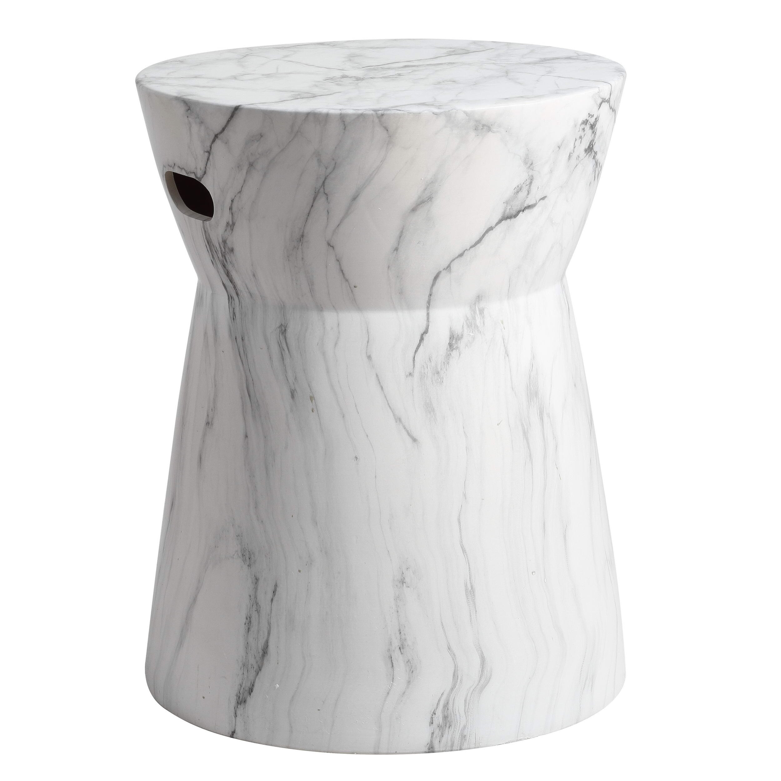 Shop Safavieh 19 Inch Balboa Marble Indoor Outdoor Garden Stool