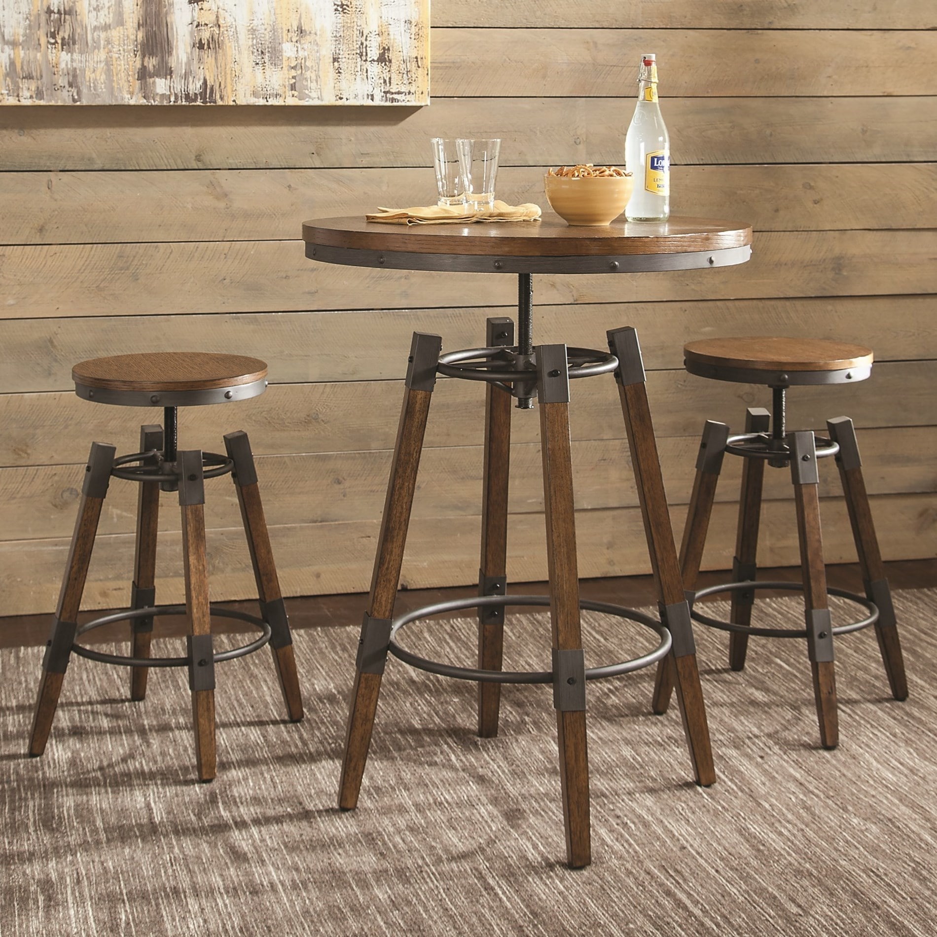 Rustic Design Adjule Bar Dining Set Free Rustic Design Adjule Bar Dining Set Free Shipping Today 22310221