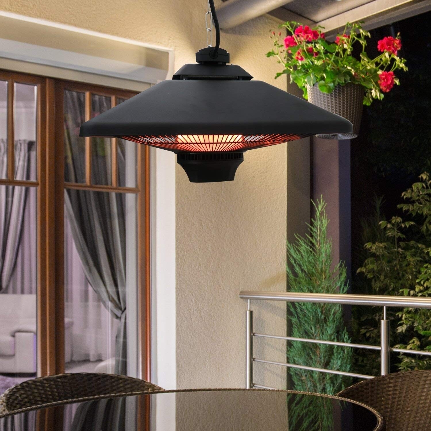 Shop Outsunny 1500w Ceiling Mounted Square Outdoor Electric Patio