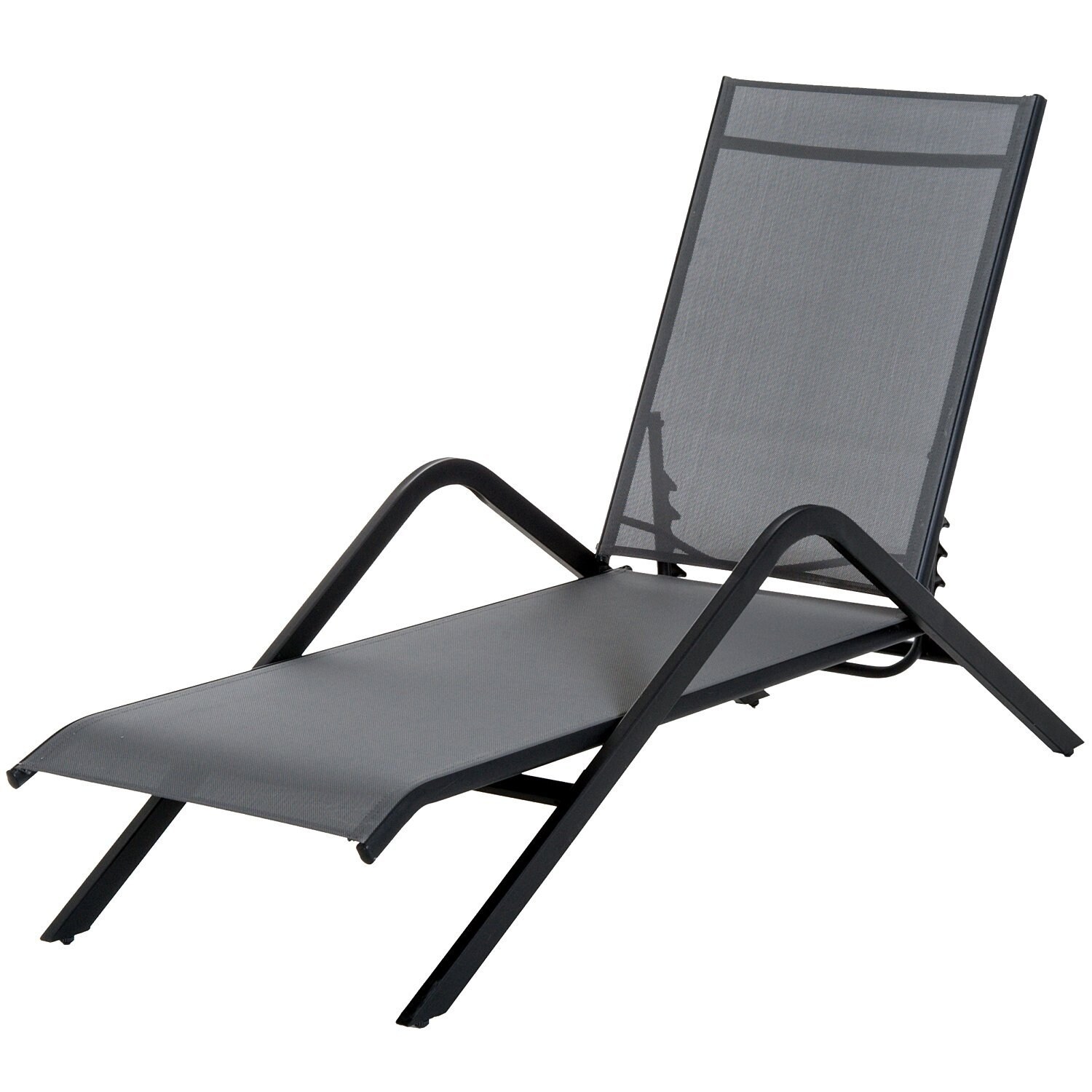 Outsunny Steel Mesh Adjule Folding Outdoor Chaise Lounge Outsunny Steel Mesh Adjule Folding Outdoor Chaise Lounge Chair Portable Grey Free Shipping Today 22355689