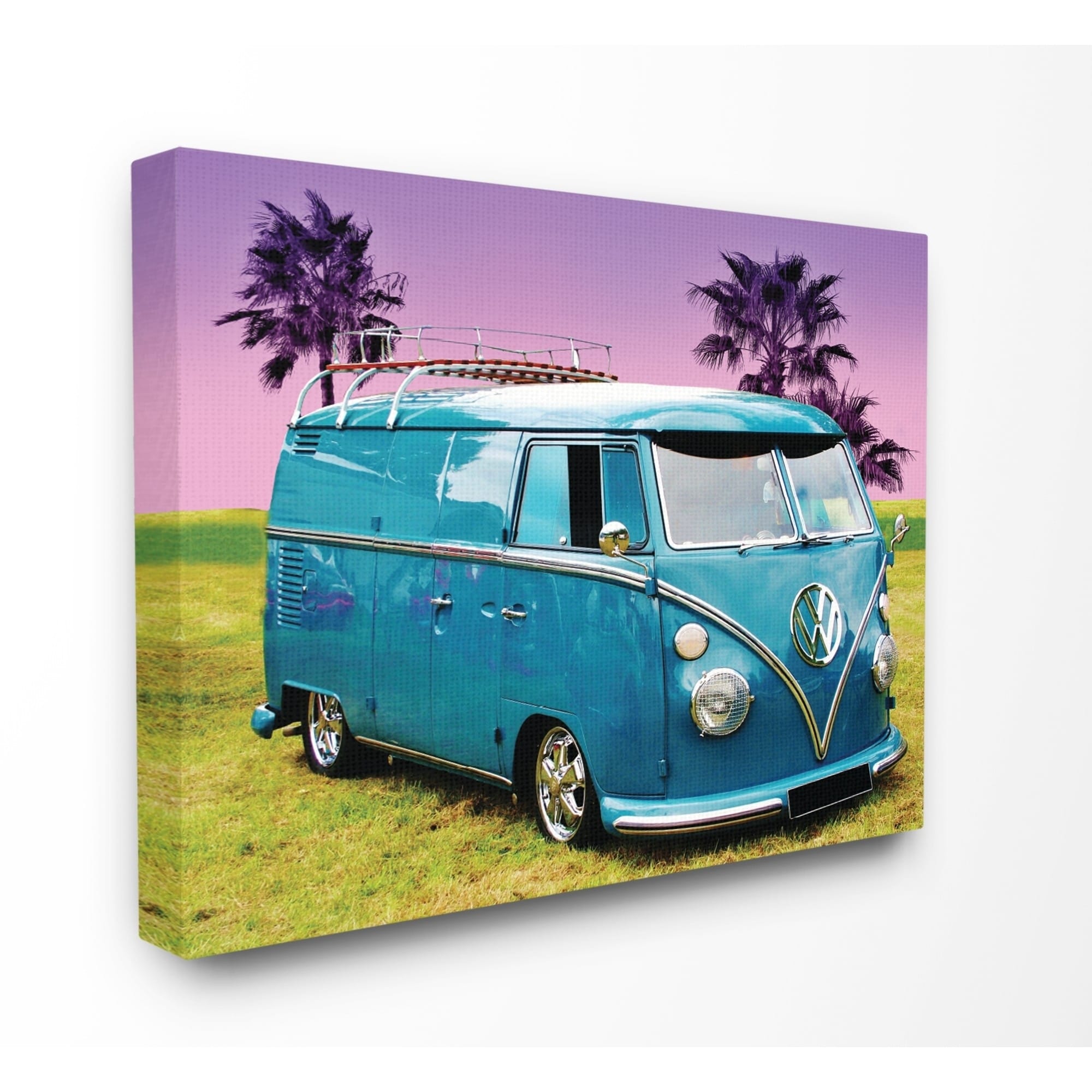 The Stupell Home Decor Collection Vintage 70s Blue Vw Bus With The Stupell Home Decor Collection Vintage 70s Blue Vw Bus With Purple Palm Trees Canvas 16 X 1 5 20 Made In Usa Free Shipping On Orders Over 45